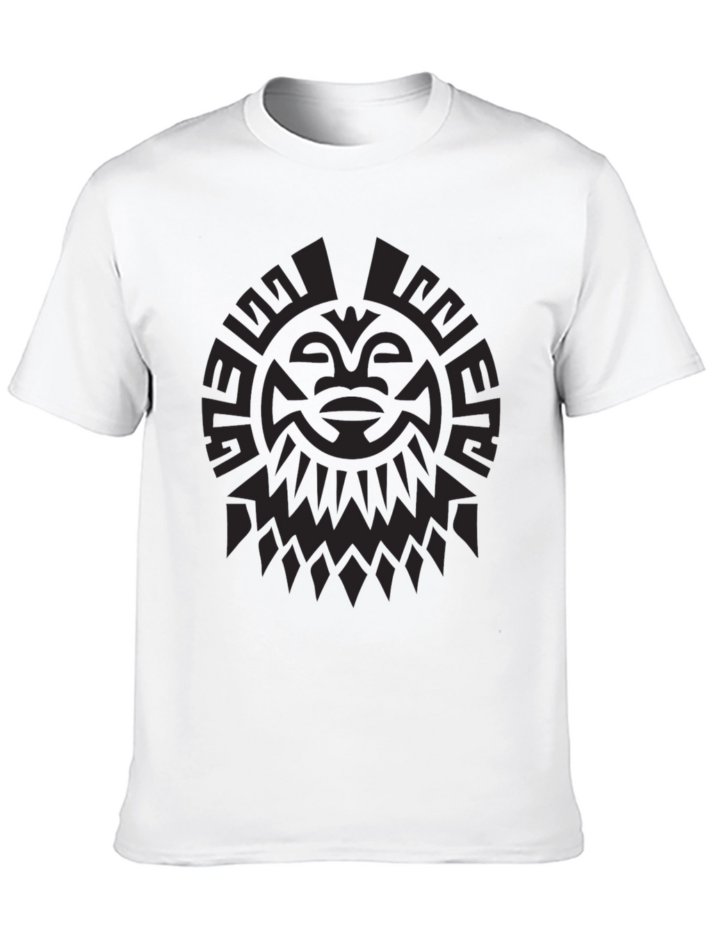 Tribal Sun Graphic Print Black T-Shirt
