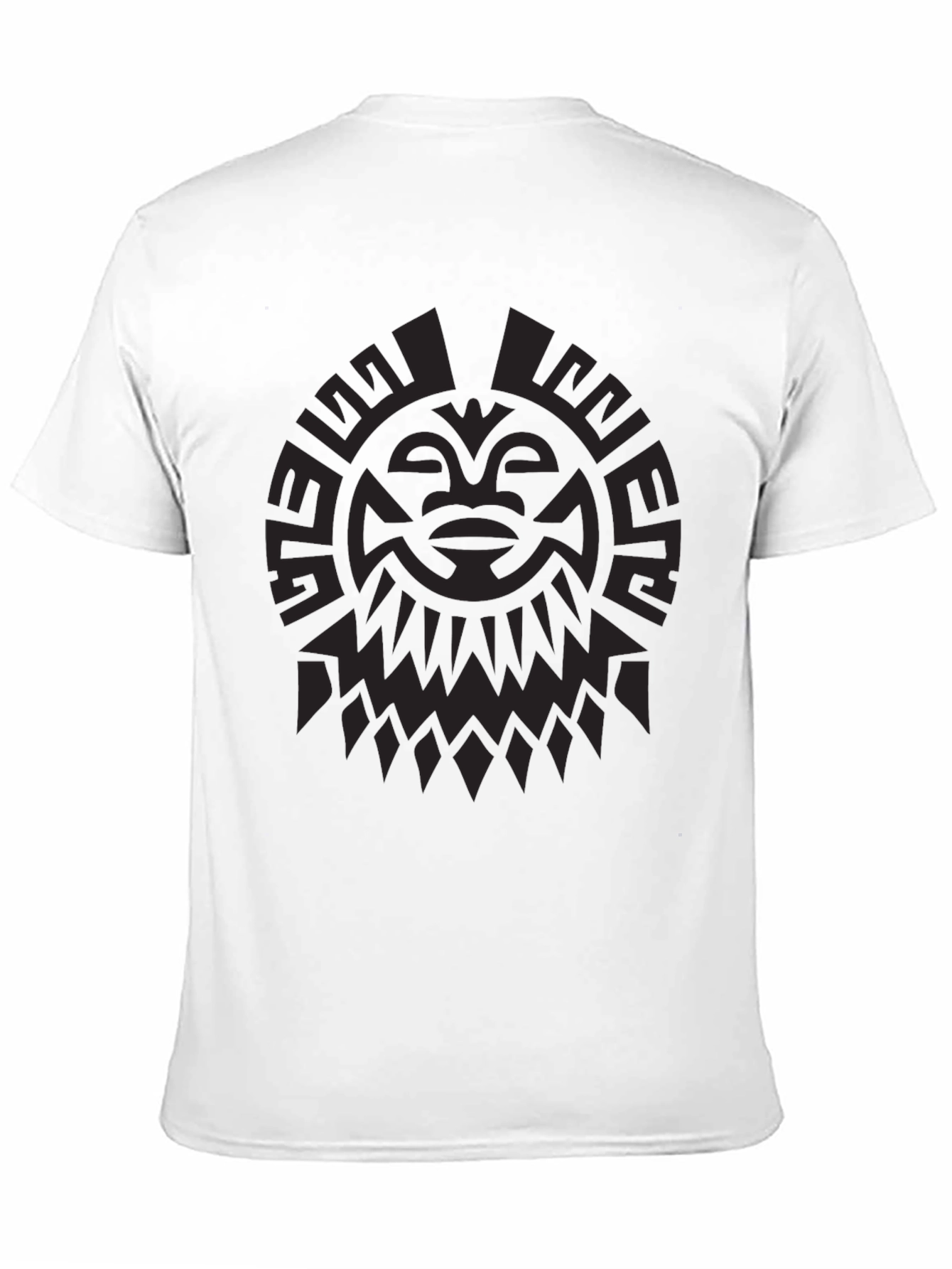 Tribal Sun Graphic Print Black T-Shirt