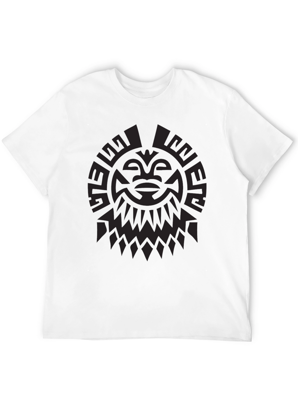 Tribal Sun Graphic Print Black T-Shirt