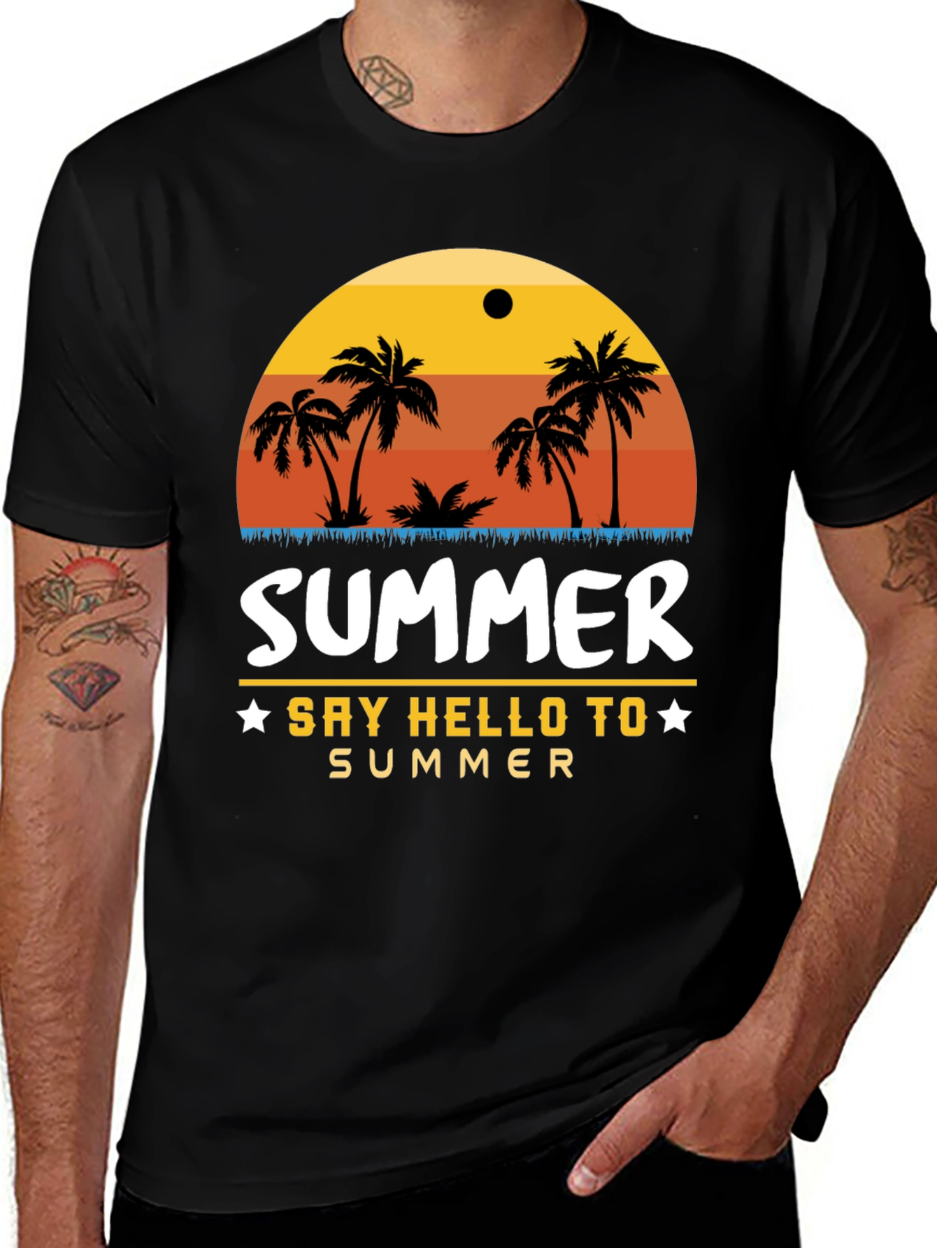 Summer Palm Tree Graphic T-Shirt