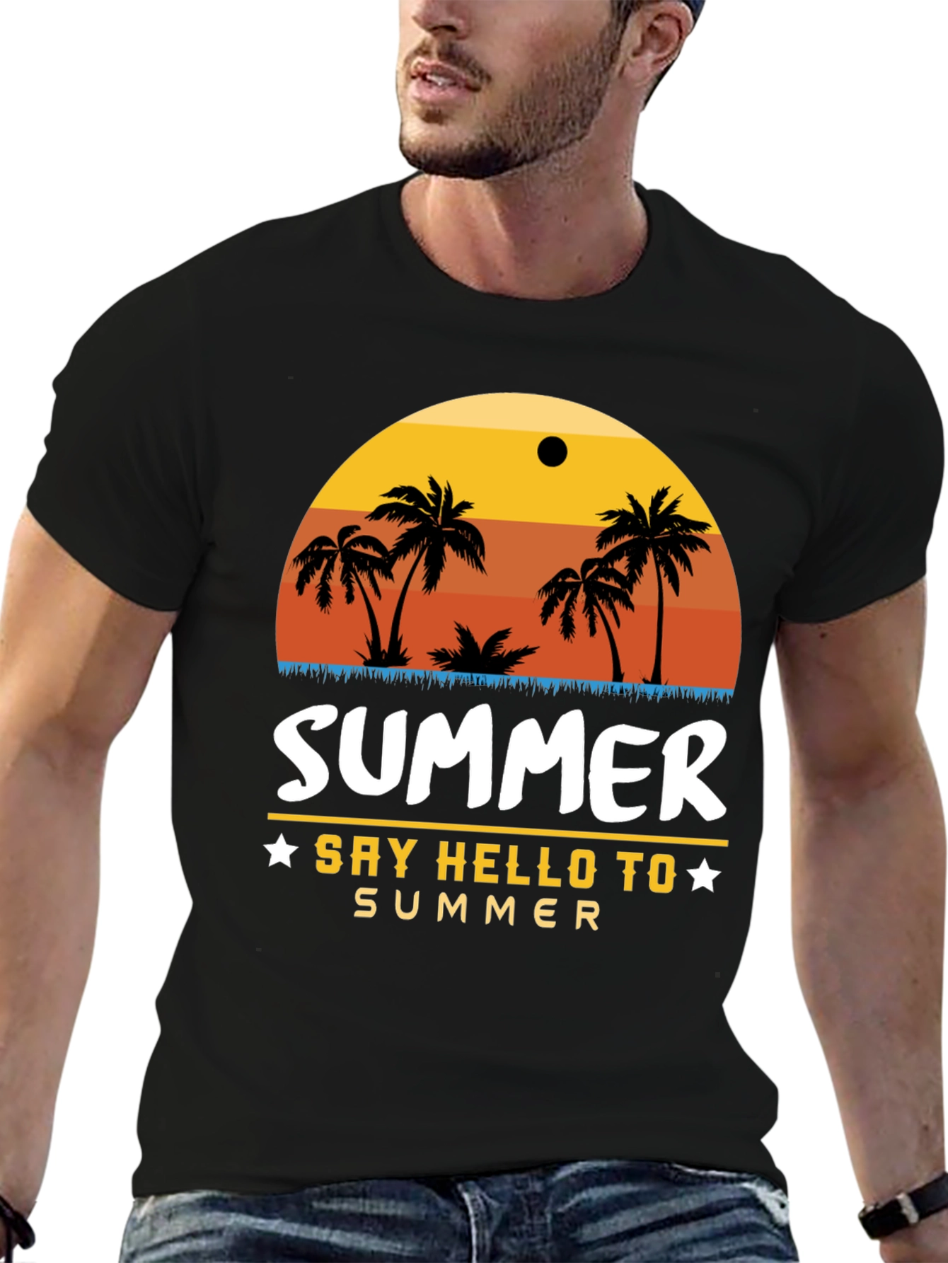 Summer Palm Tree Graphic T-Shirt
