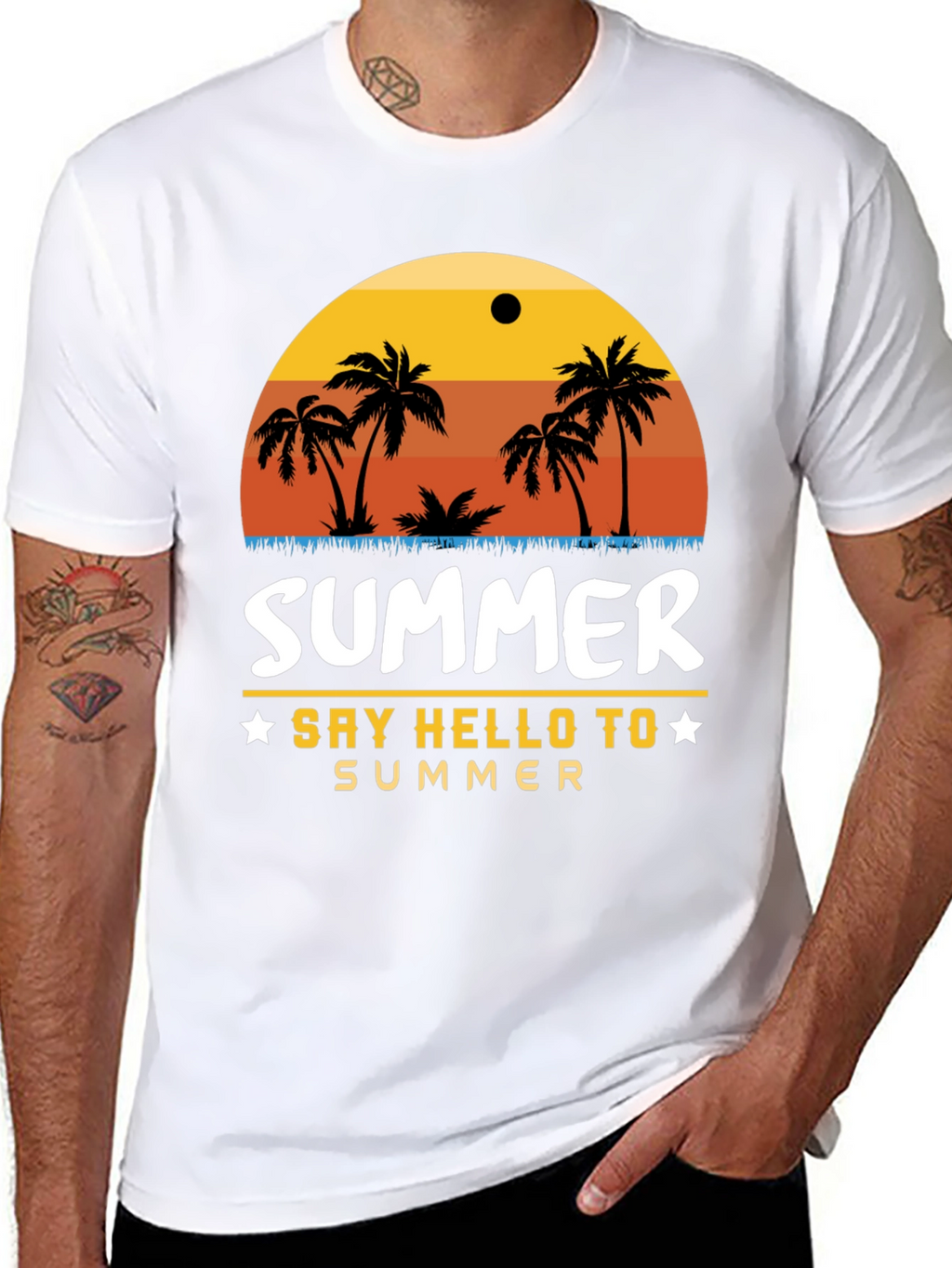 Summer Palm Tree Graphic T-Shirt