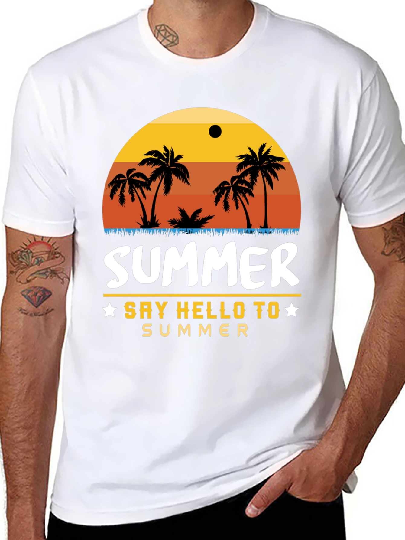 Summer Palm Tree Graphic T-Shirt
