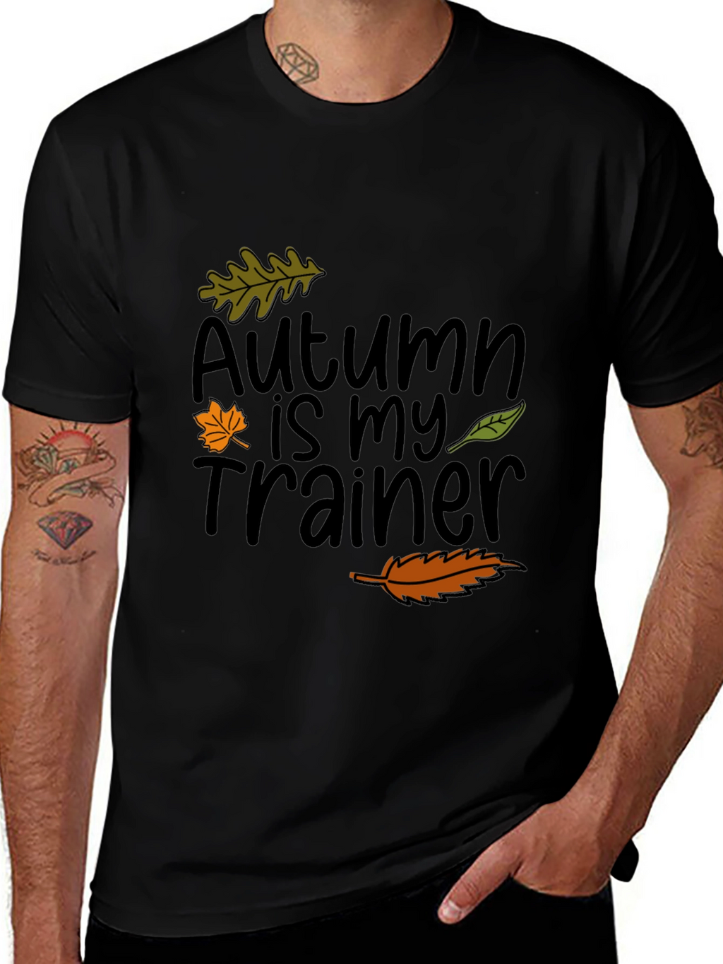 Autumn Is My Trainer Black T-Shirt