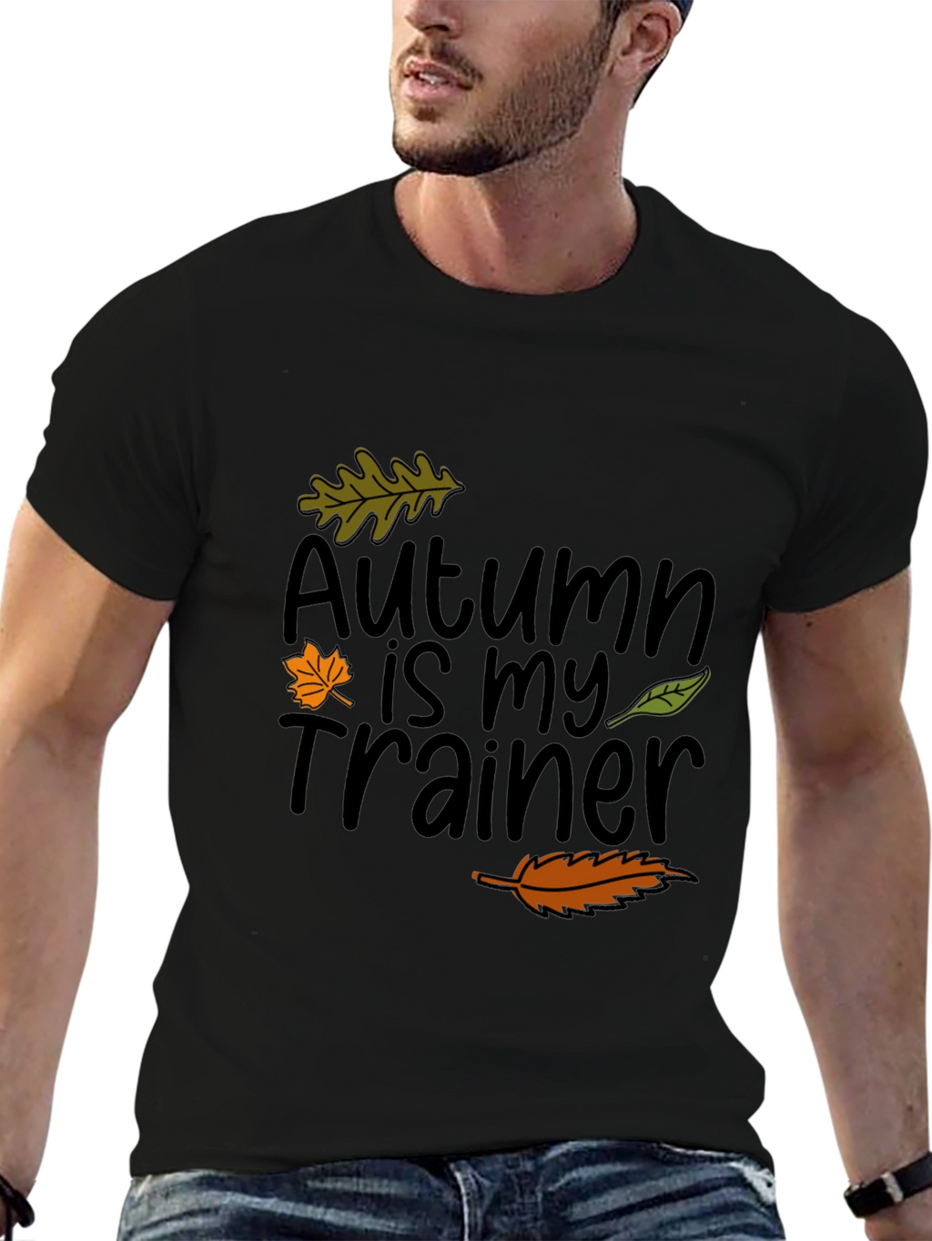 Autumn Is My Trainer Black T-Shirt