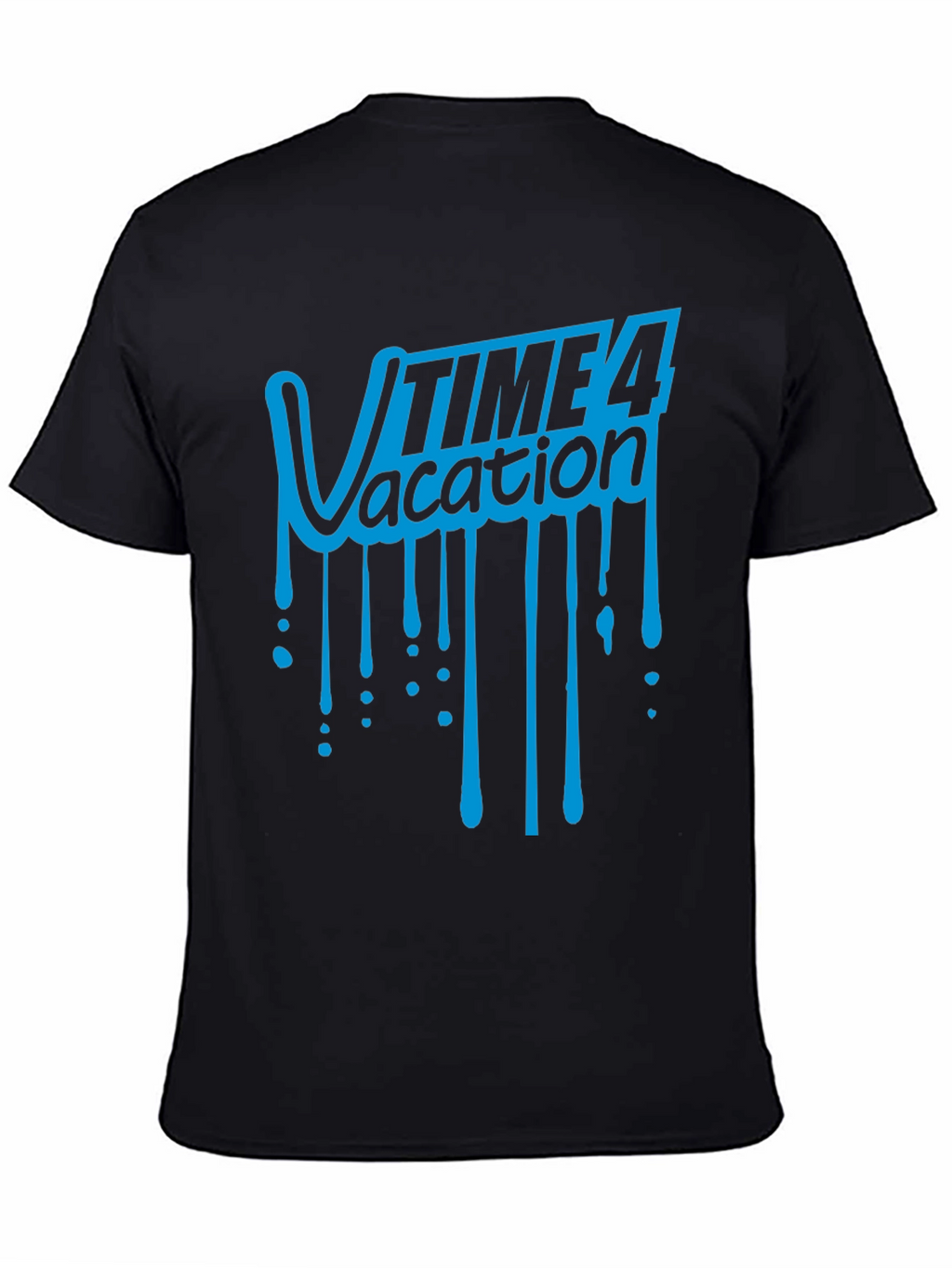 Time 4 Vacation Graphic T-Shirt - Black Cotton Tee