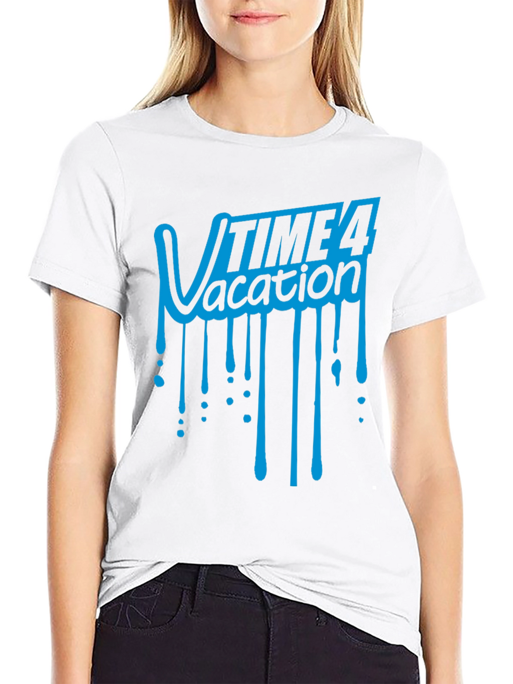 Time 4 Vacation Graphic T-Shirt - Black Cotton Tee
