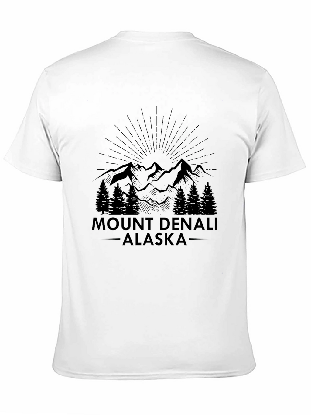 Mount Denali Alaska Black T-Shirt