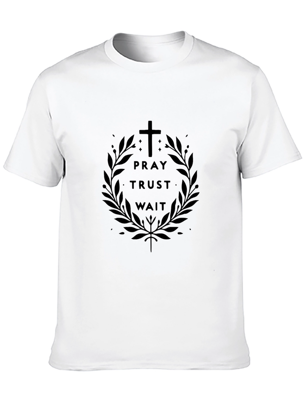 Pray Trust Wait Graphic Tee - Christian T-Shirt