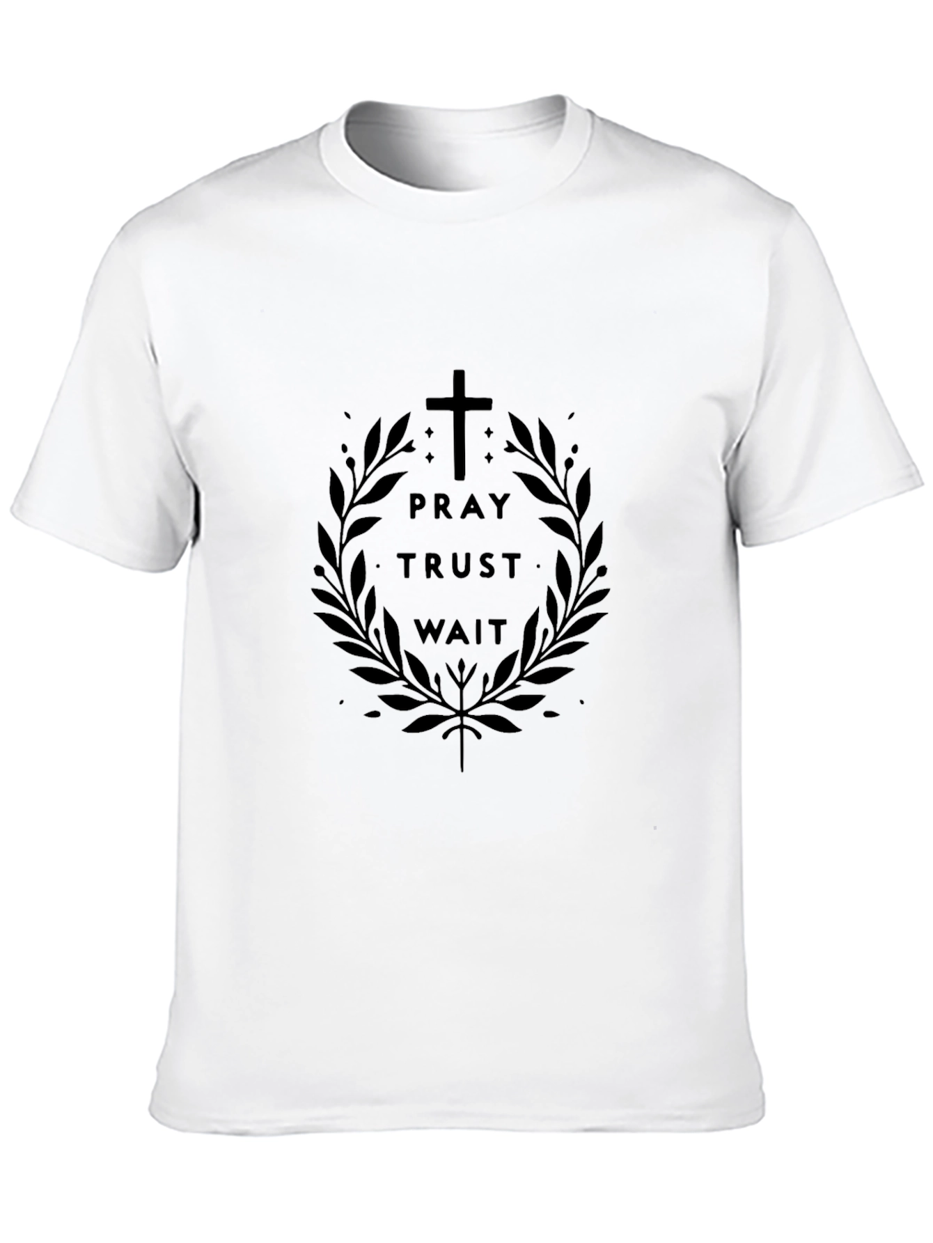 Pray Trust Wait Graphic Tee - Christian T-Shirt
