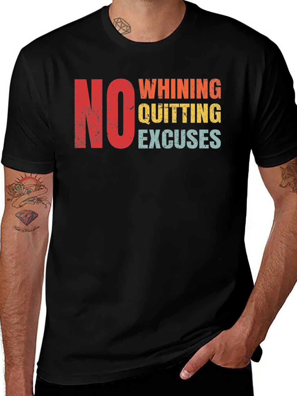 No Whining Quitting Excuses Mens T-Shirt