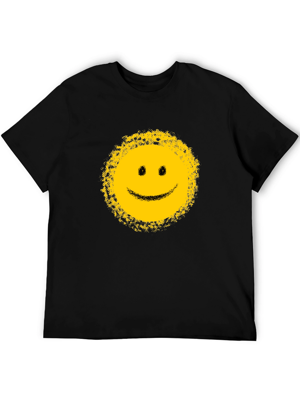 Distressed Smiley Face Black T-Shirt
