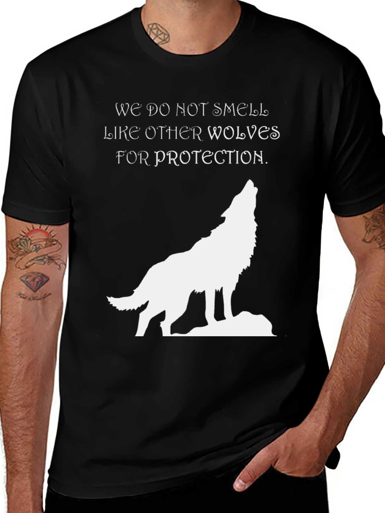 Wolf Graphic T-Shirt - We Do Not Smell Black Tee