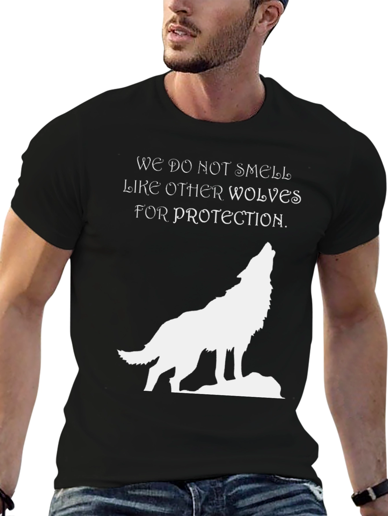 Wolf Graphic T-Shirt - We Do Not Smell Black Tee