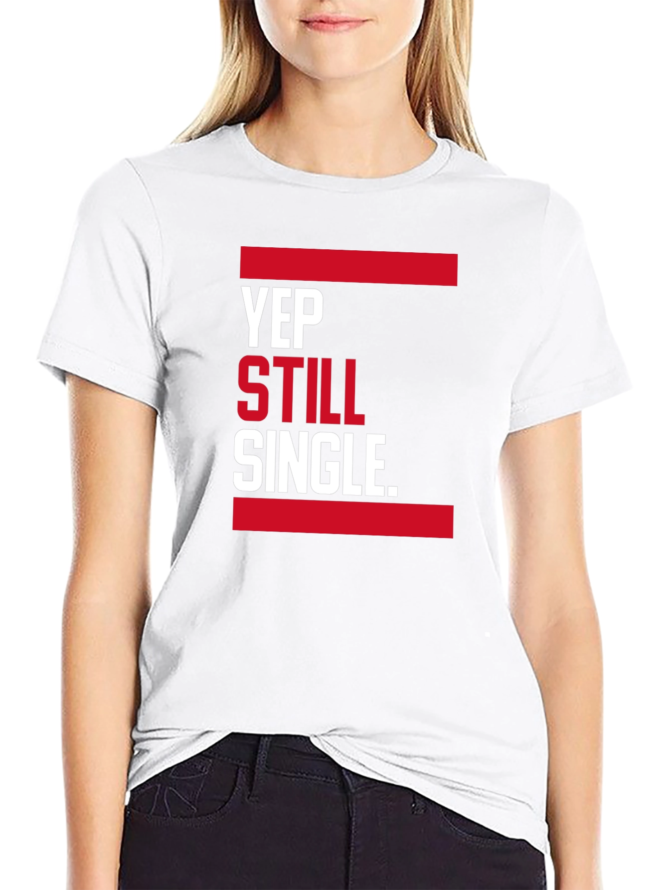 Yep Still Single. Graphic T-Shirt - Black