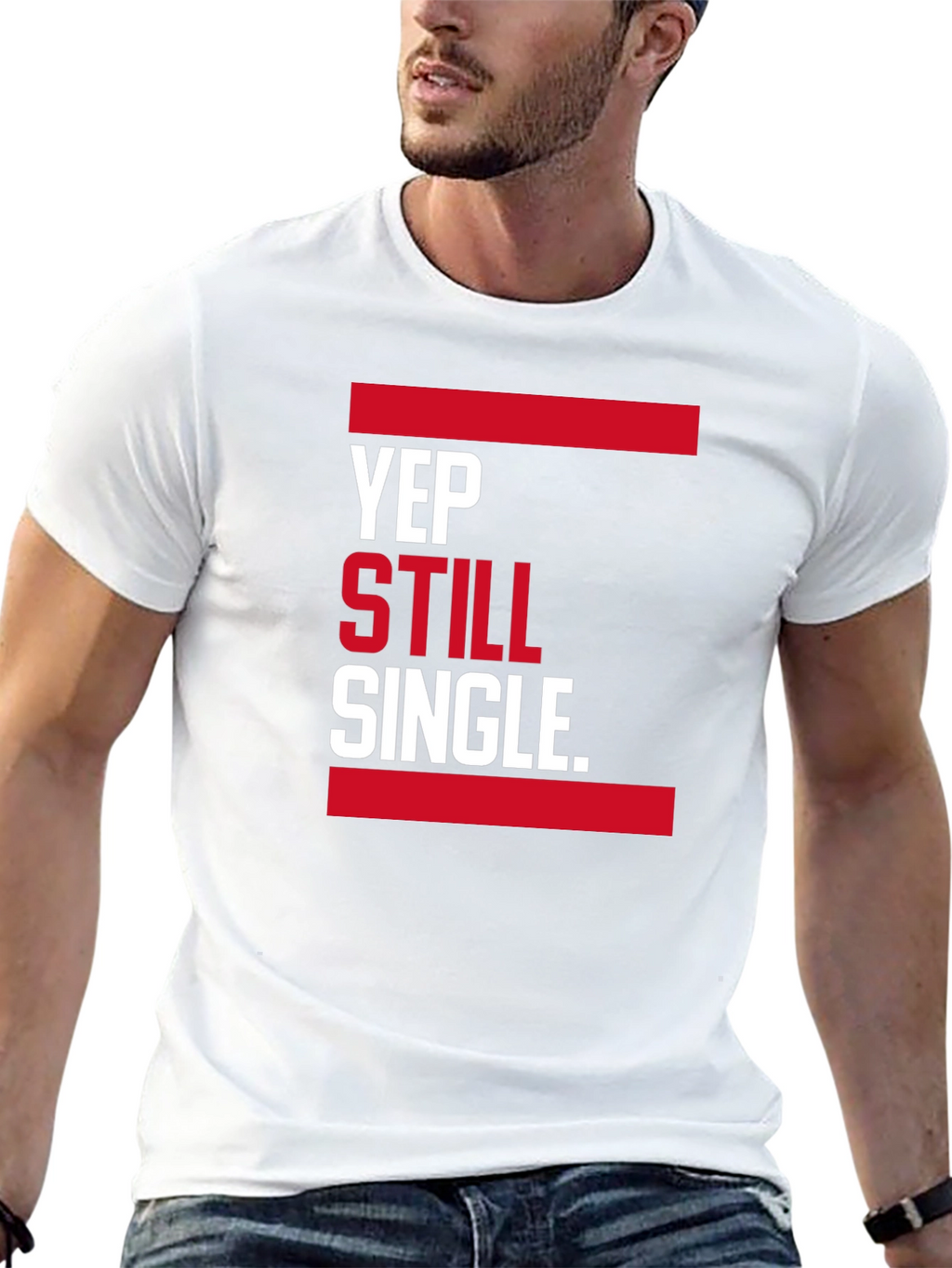 Yep Still Single. Graphic T-Shirt - Black