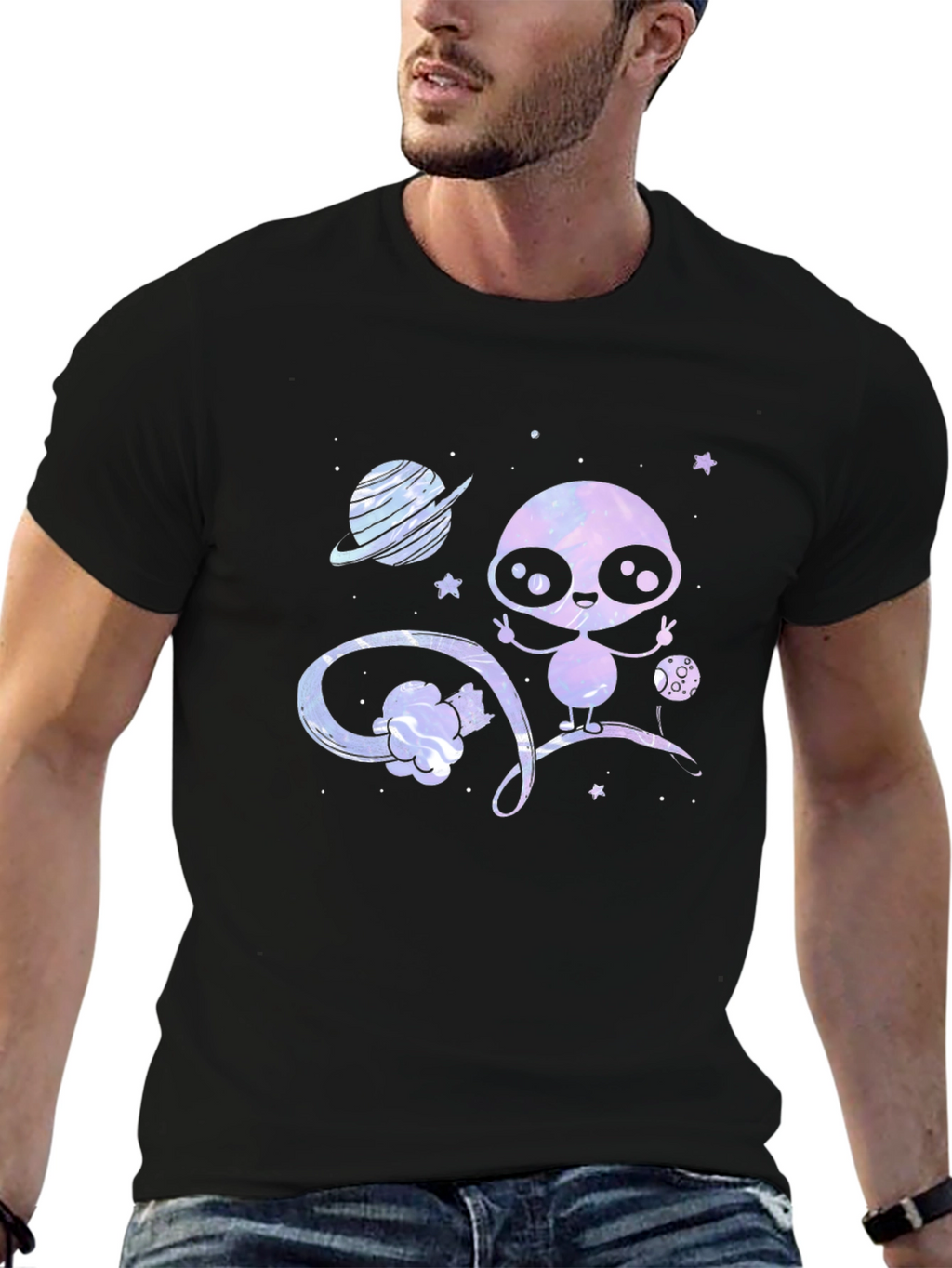 Cute Alien T-Shirt - Galaxy Design