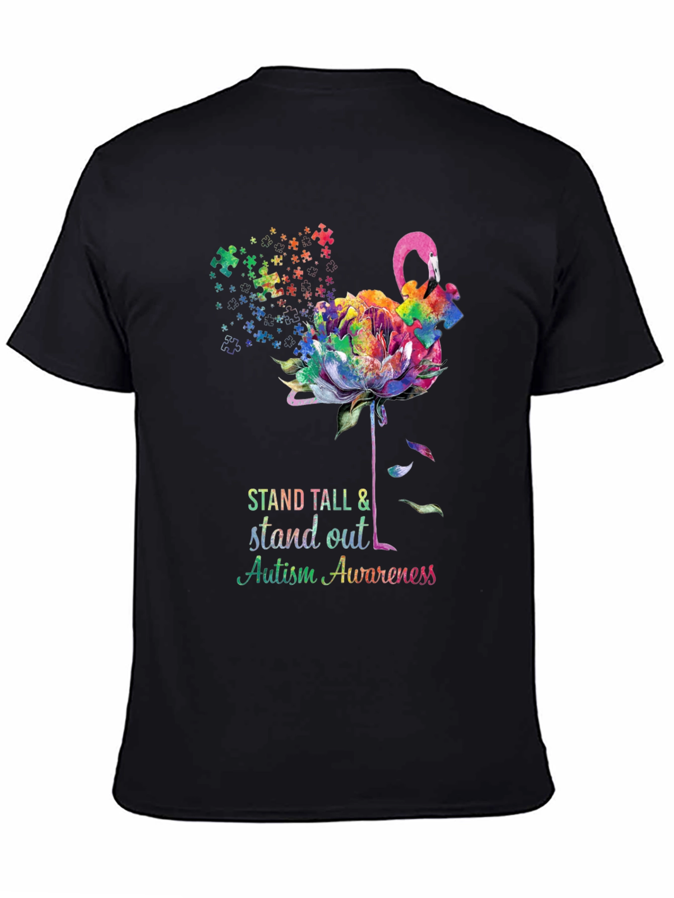 Autism Awareness Flamingo T-Shirt - Stand Tall