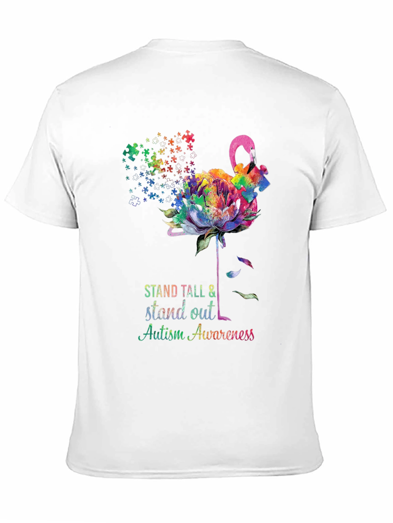 Autism Awareness Flamingo T-Shirt - Stand Tall