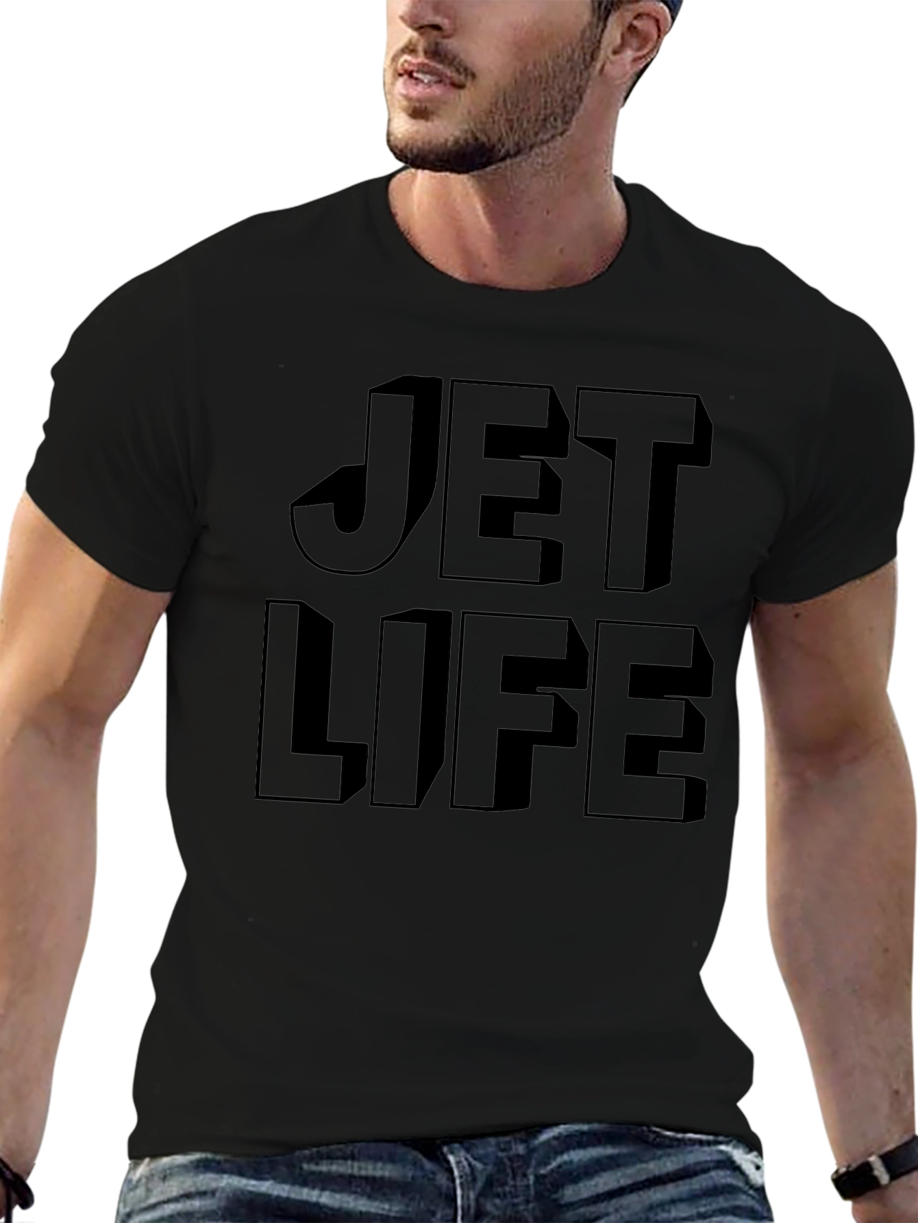 Jet Life Graphic Tee - Stylish Black T-Shirt