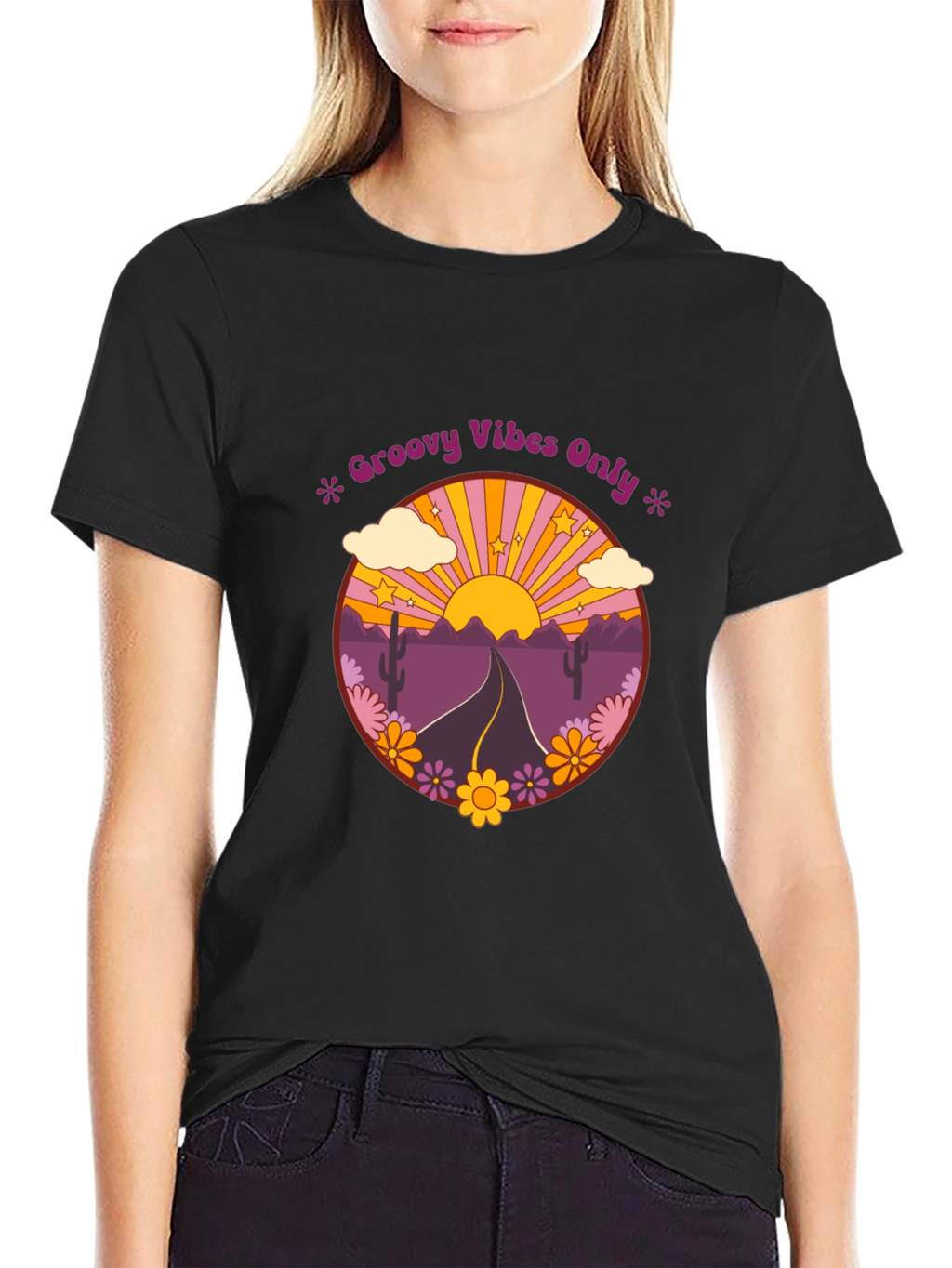 Groovy Vibes Graphic Tee - Desert Road Trip T-Shirt