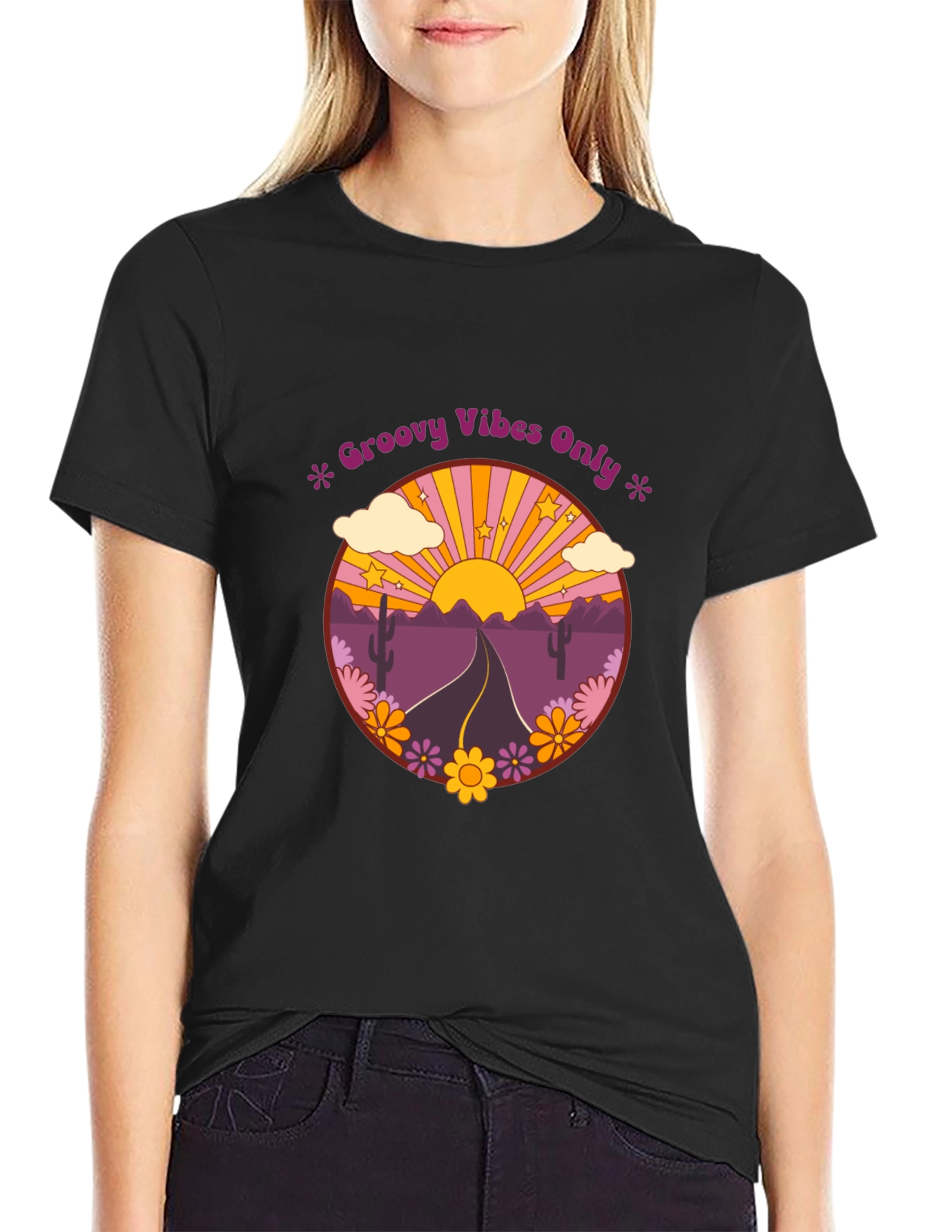 Groovy Vibes Graphic Tee - Desert Road Trip T-Shirt