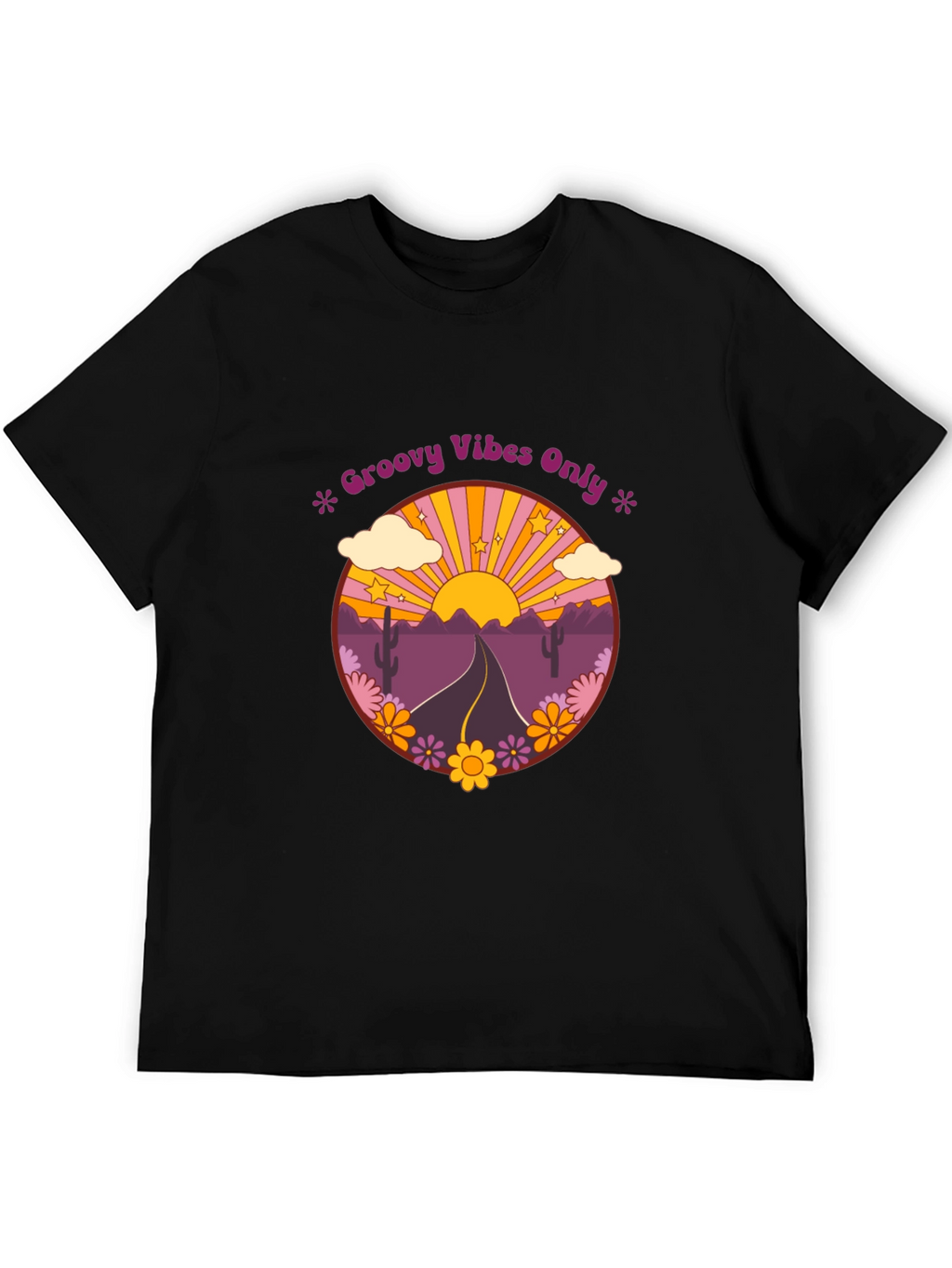 Groovy Vibes Graphic Tee - Desert Road Trip T-Shirt