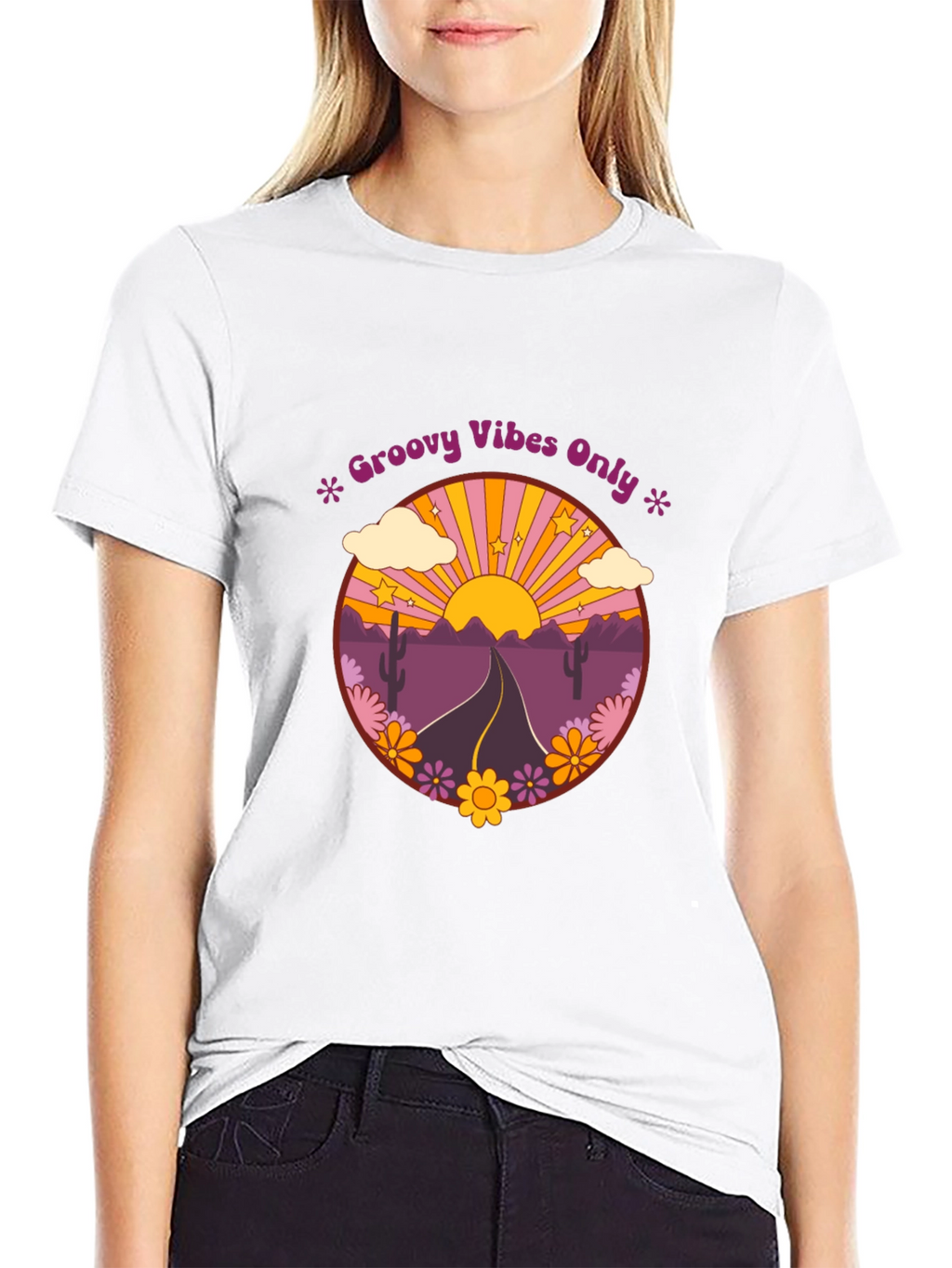 Groovy Vibes Graphic Tee - Desert Road Trip T-Shirt