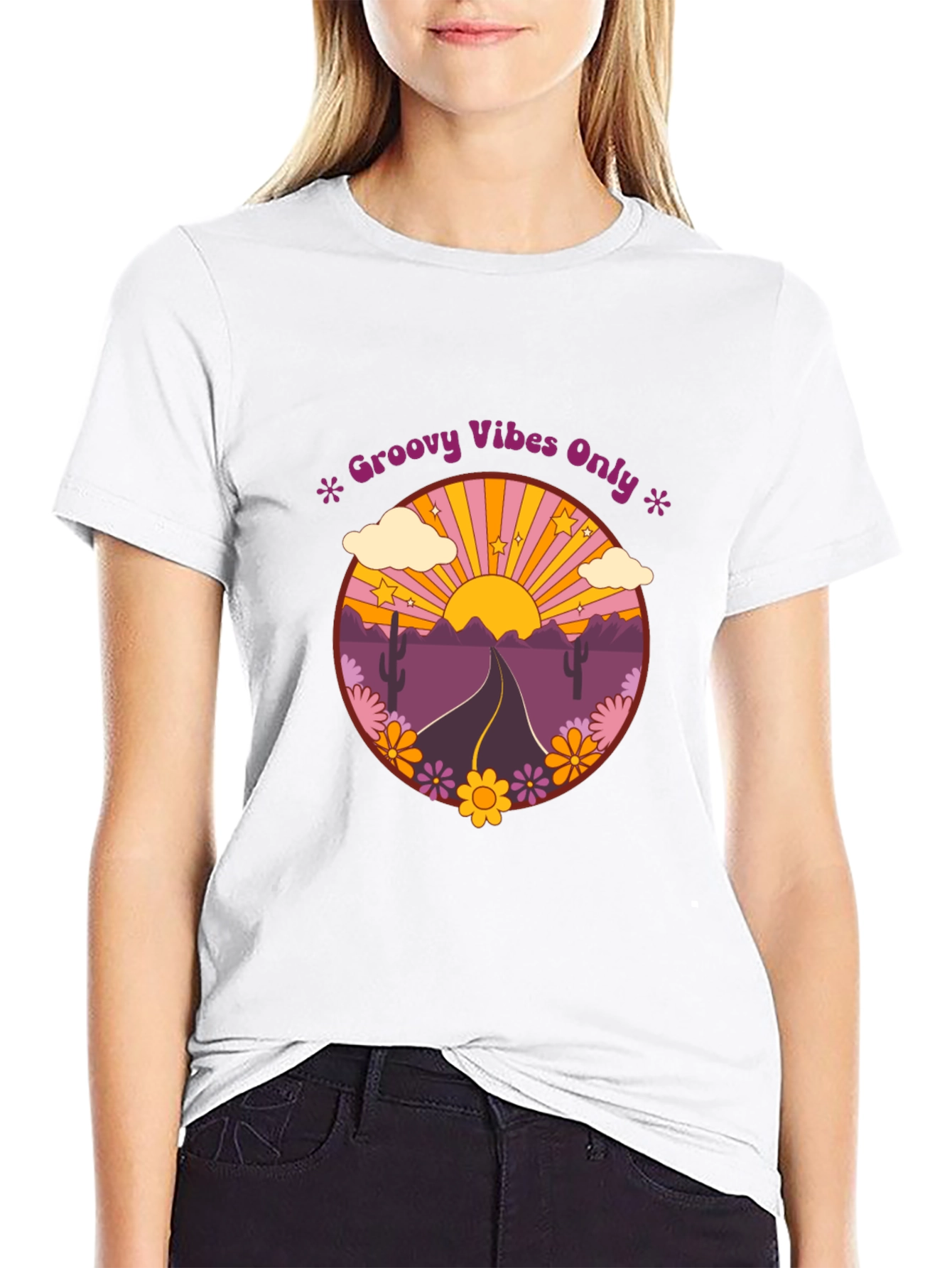 Groovy Vibes Graphic Tee - Desert Road Trip T-Shirt