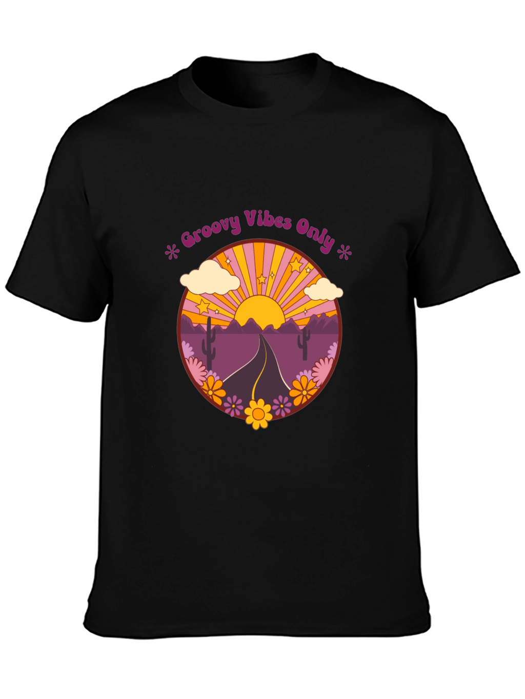 Groovy Vibes Graphic Tee - Desert Road Trip T-Shirt