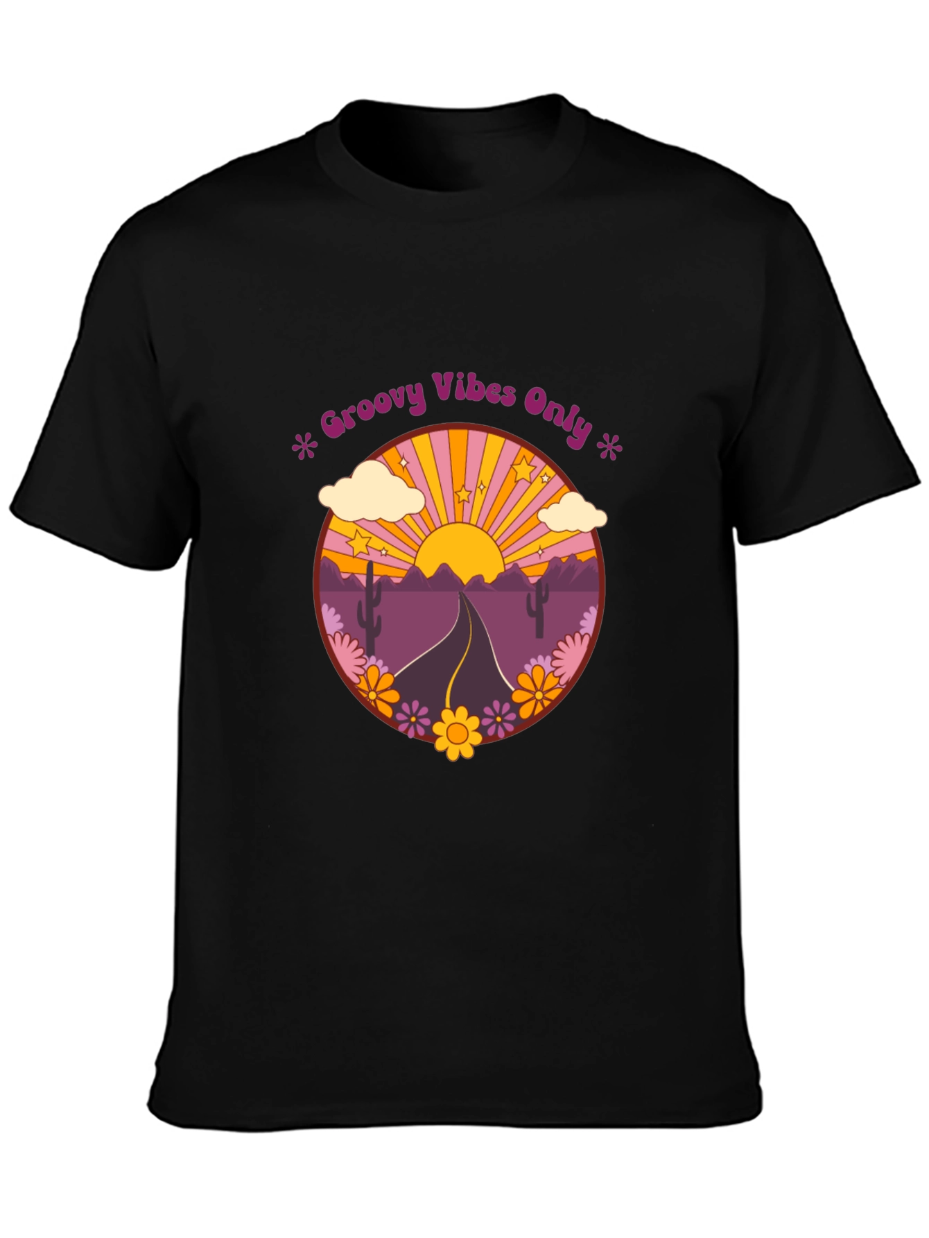 Groovy Vibes Graphic Tee - Desert Road Trip T-Shirt