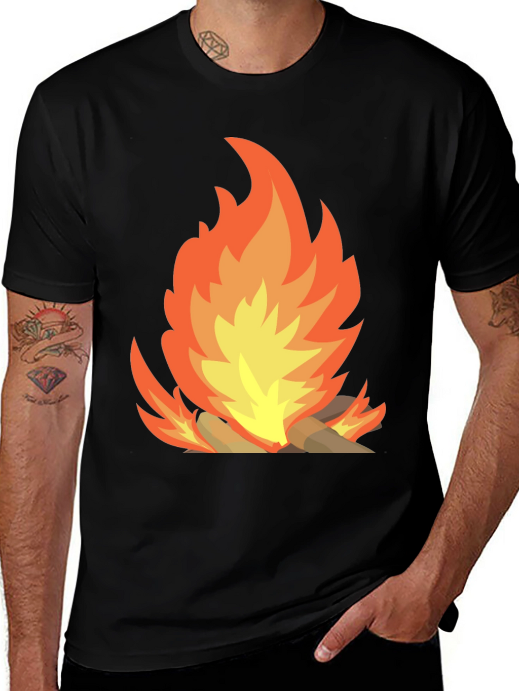 Campfire Graphic Tee - Mens Black T-Shirt