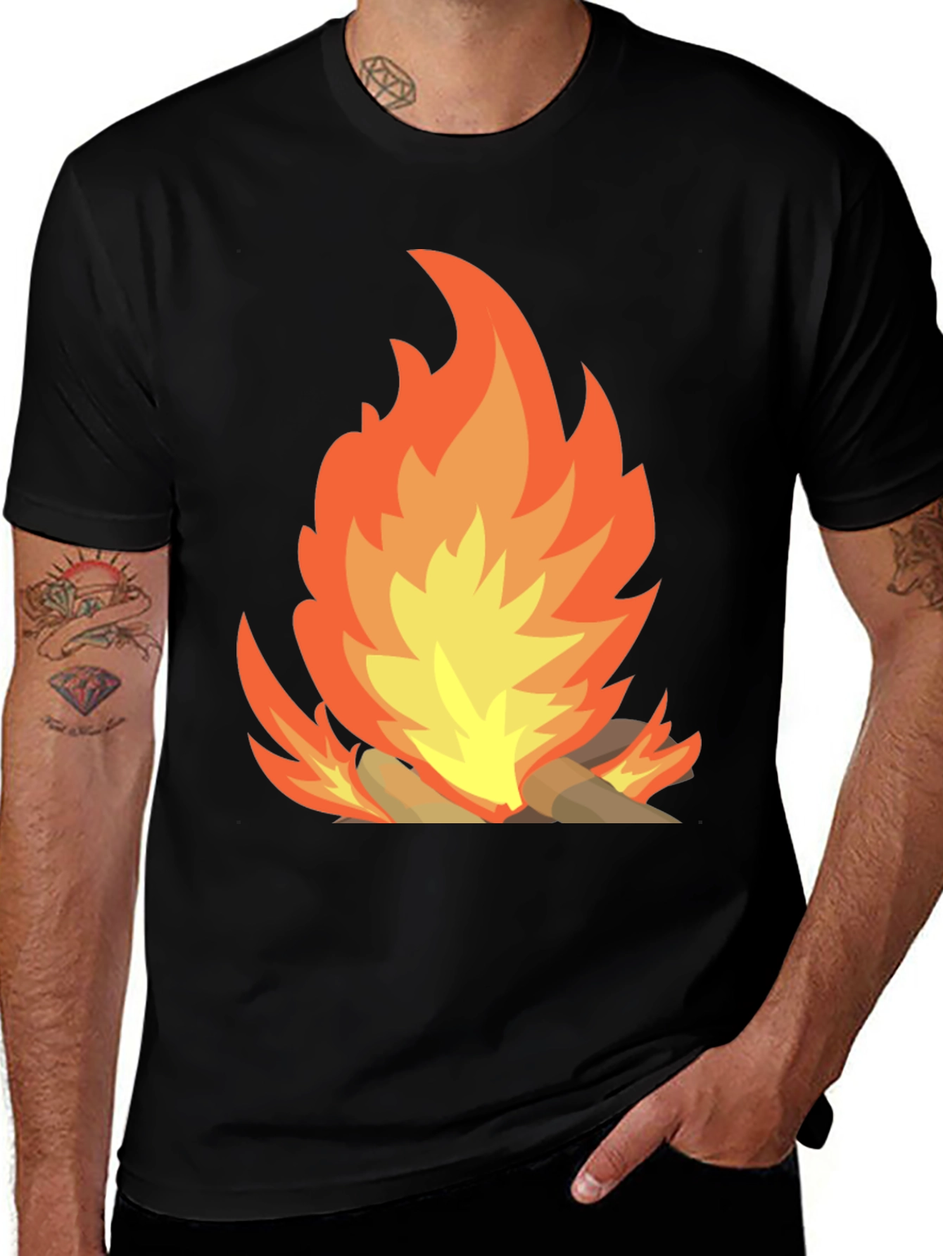 Campfire Graphic Tee - Mens Black T-Shirt