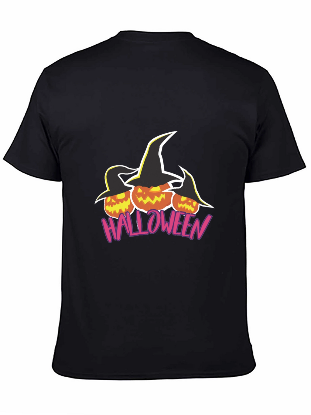 Halloween Pumpkin Witch Hat Black T-Shirt