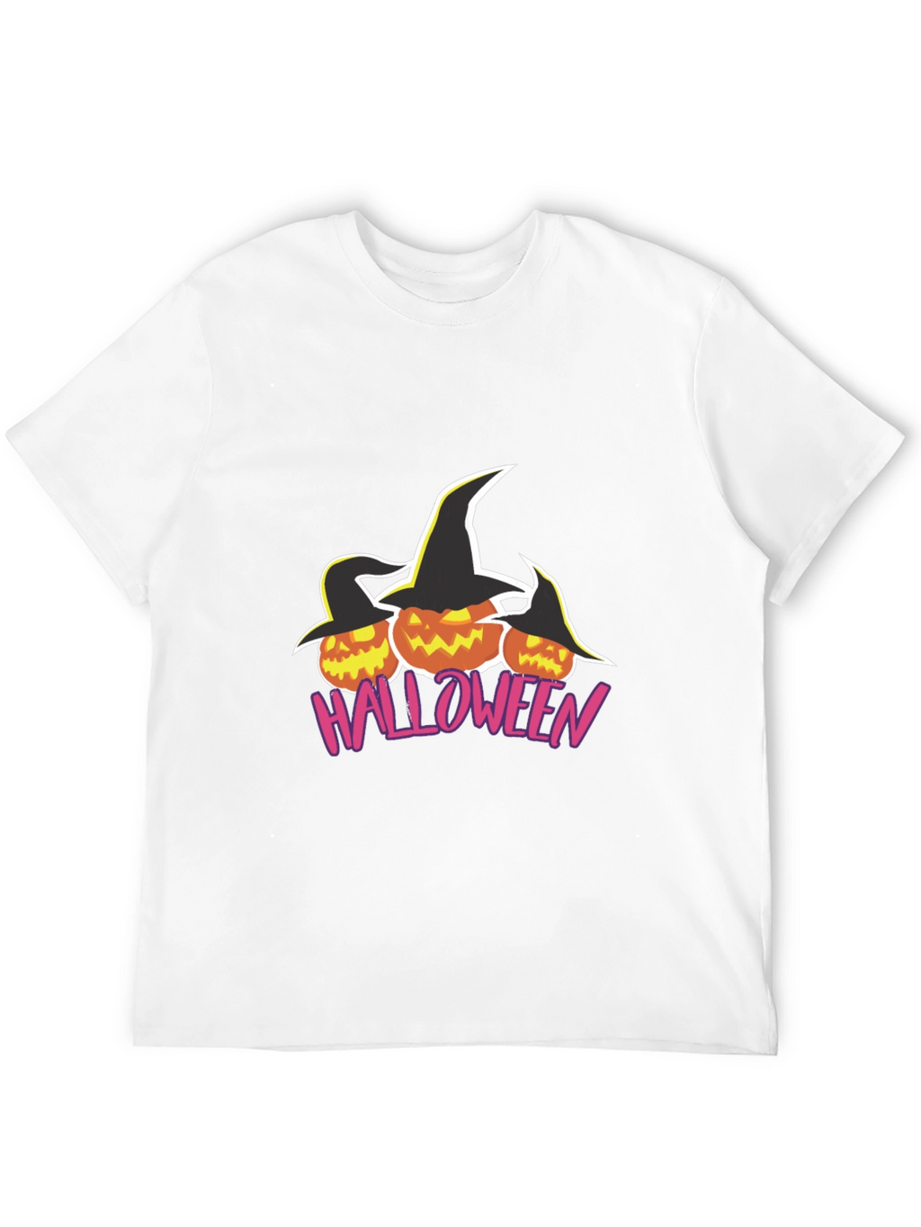 Halloween Pumpkin Witch Hat Black T-Shirt