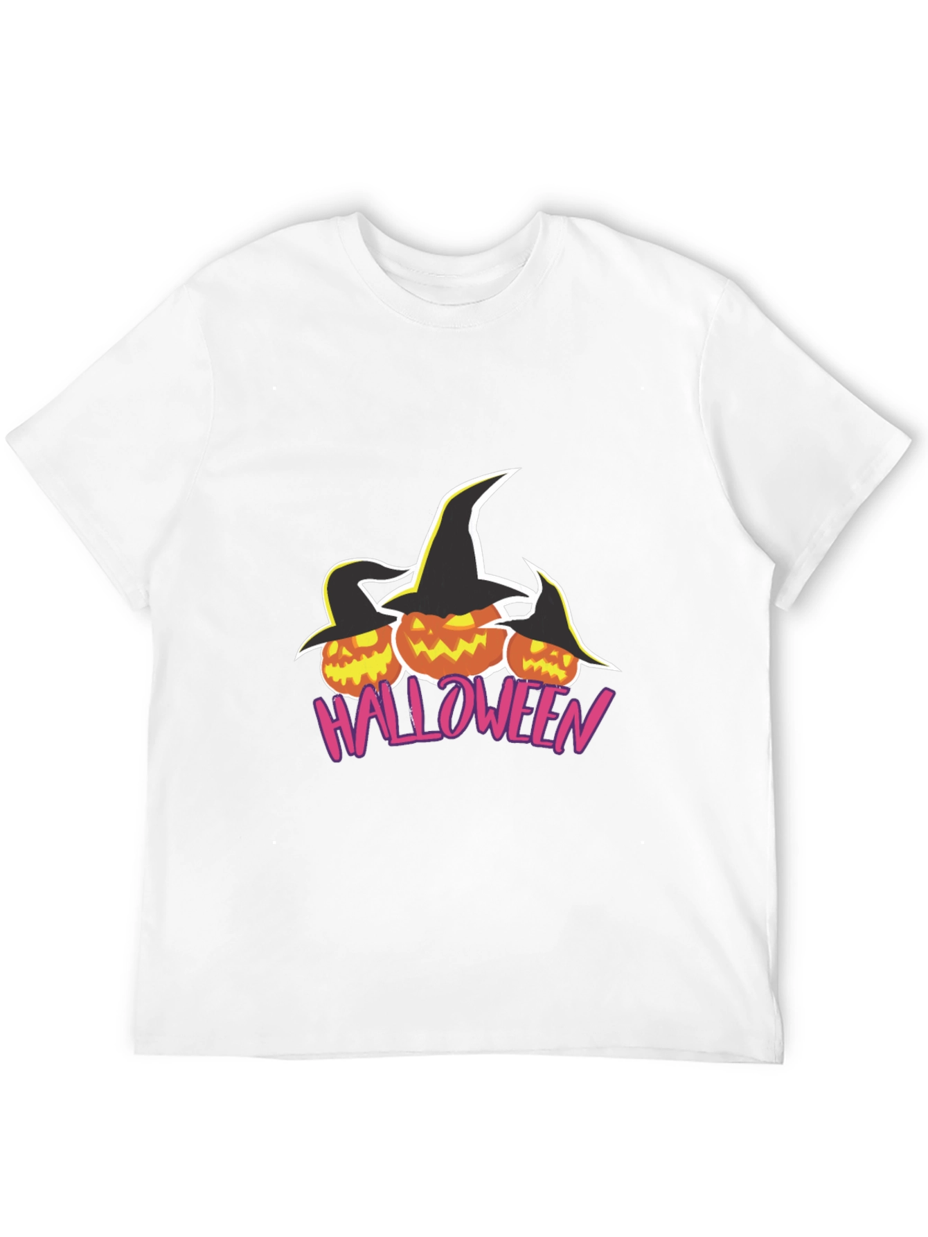 Halloween Pumpkin Witch Hat Black T-Shirt