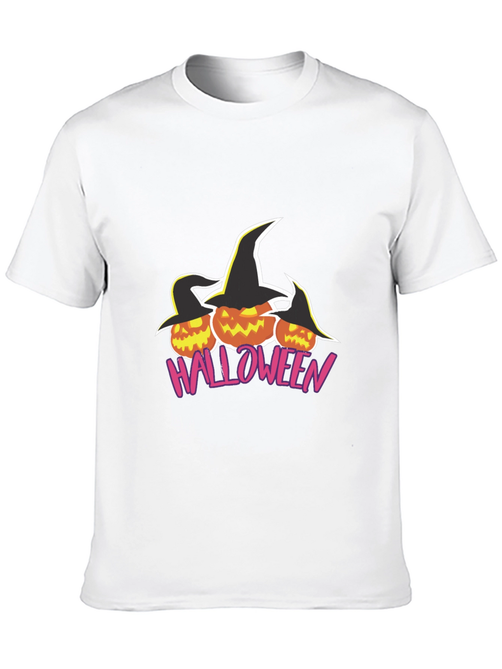 Halloween Pumpkin Witch Hat Black T-Shirt