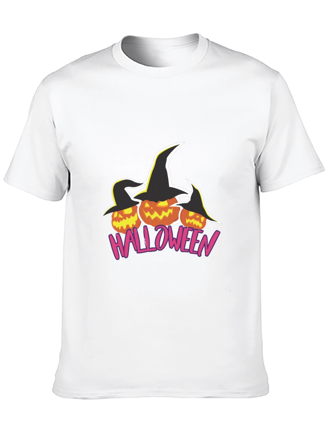 Halloween Pumpkin Witch Hat Black T-Shirt