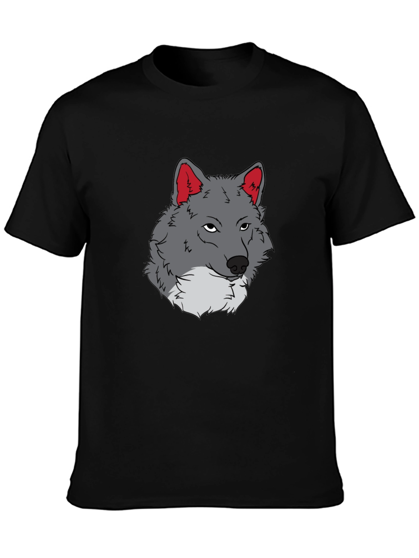 Wolf Graphic Tee - Black Cotton T-Shirt