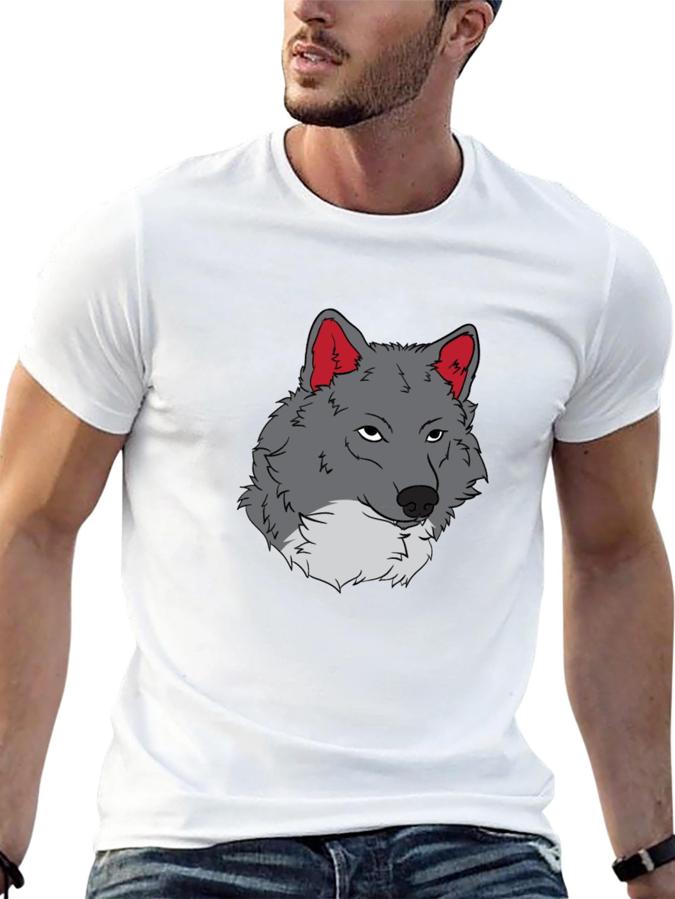 Wolf Graphic Tee - Black Cotton T-Shirt