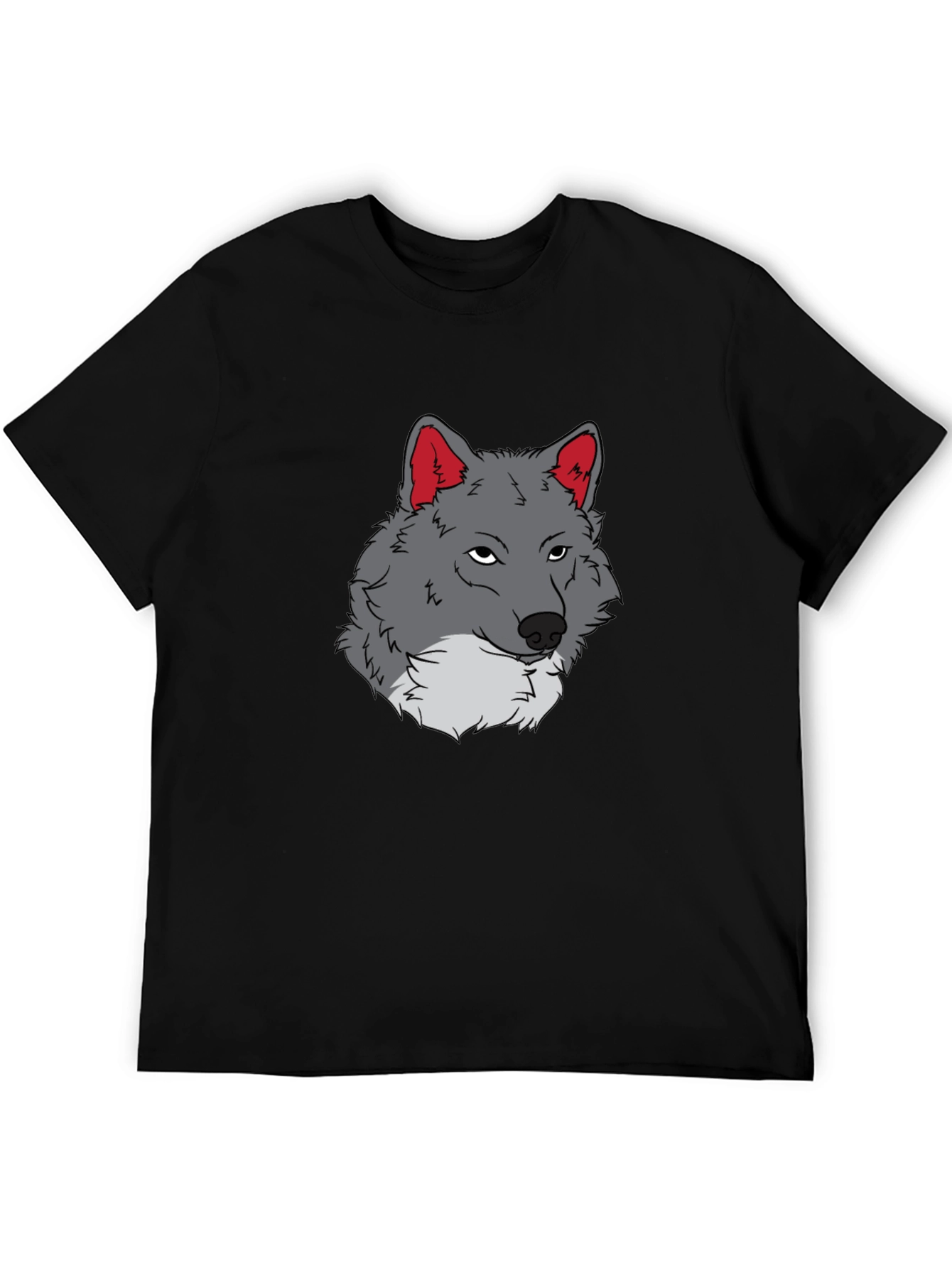 Wolf Graphic Tee - Black Cotton T-Shirt