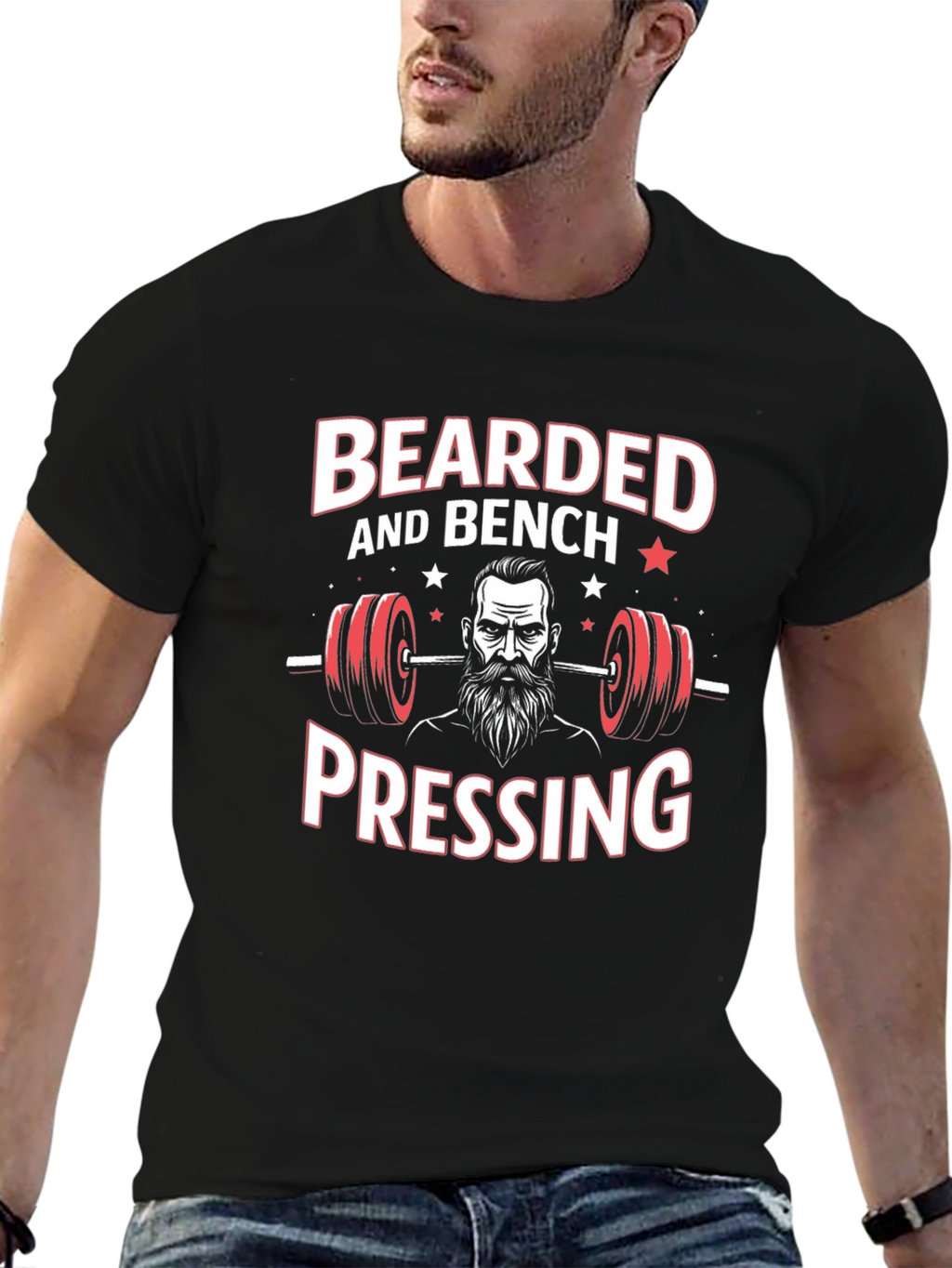 Bearded Bench Pressing T-Shirt