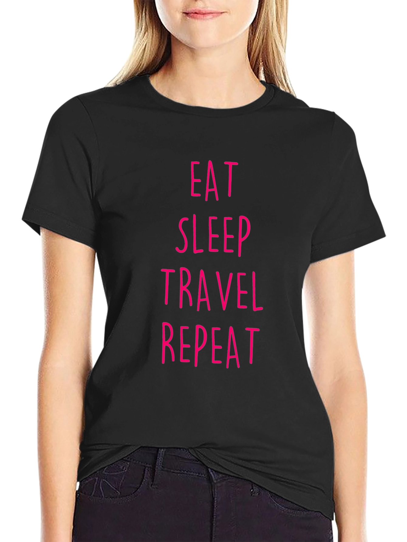 Eat Sleep Travel Repeat Graphic Tee