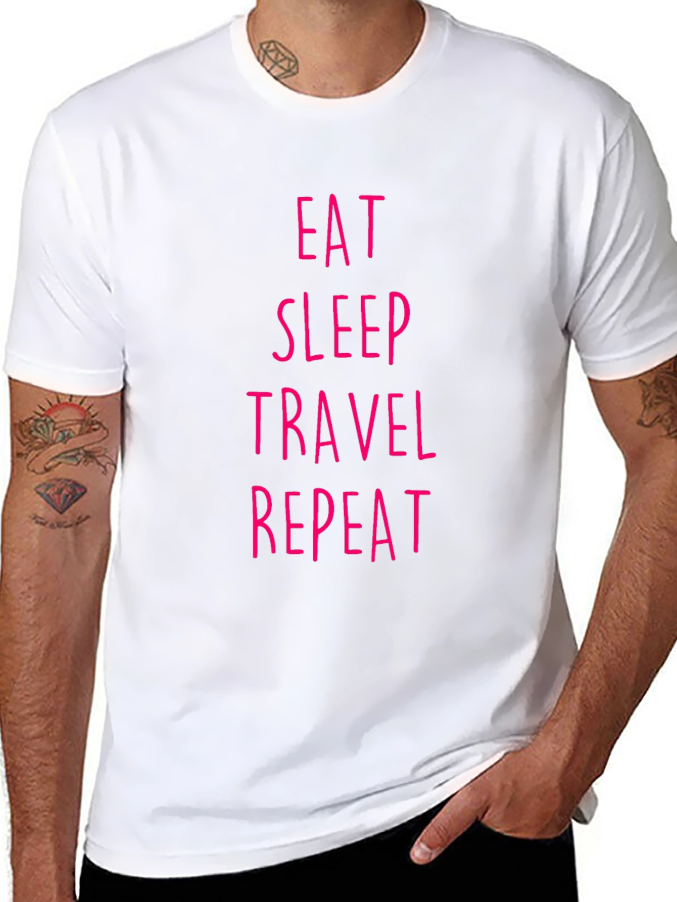 Eat Sleep Travel Repeat Graphic Tee