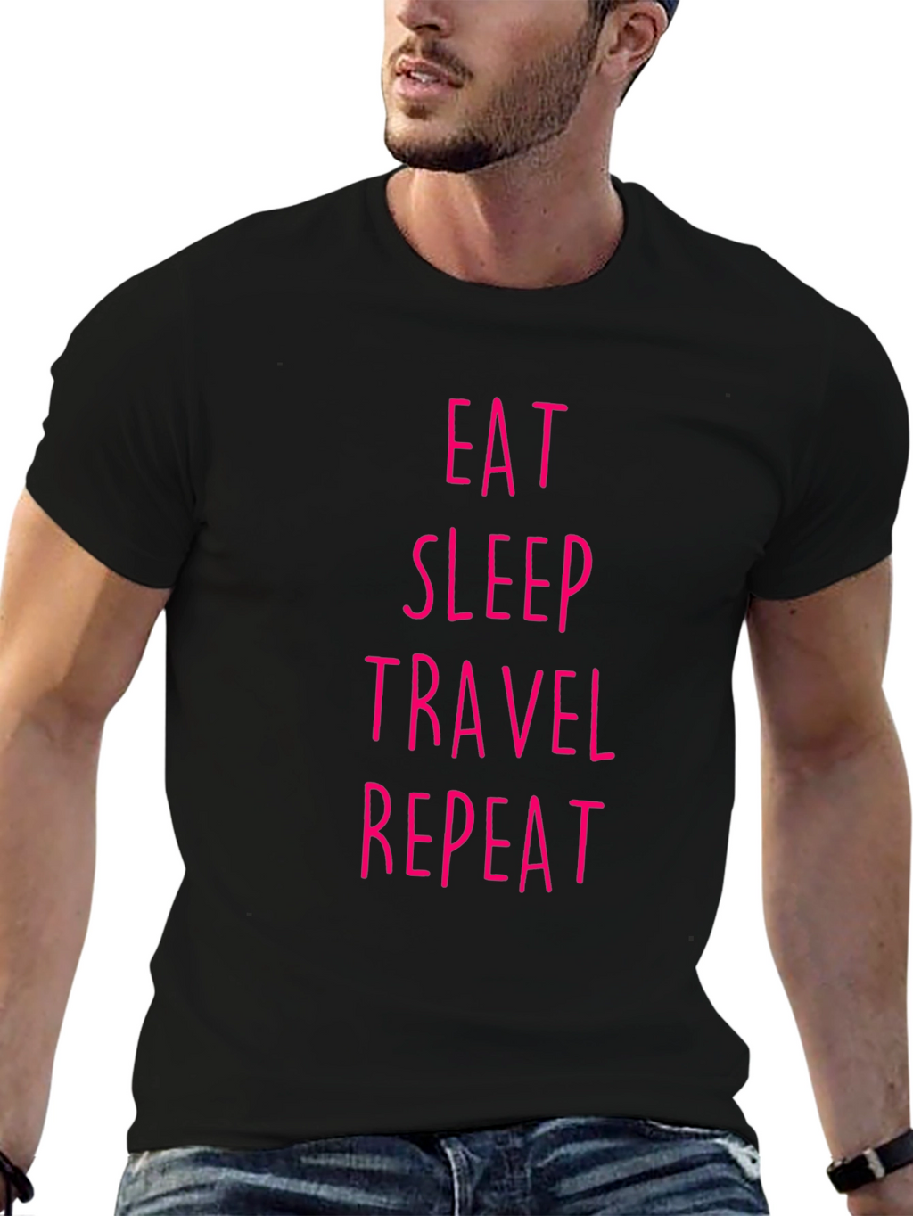 Eat Sleep Travel Repeat Graphic Tee