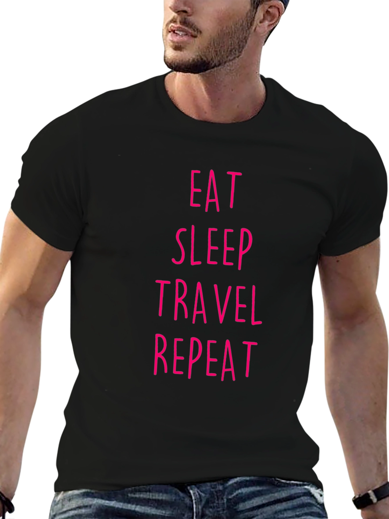 Eat Sleep Travel Repeat Graphic Tee