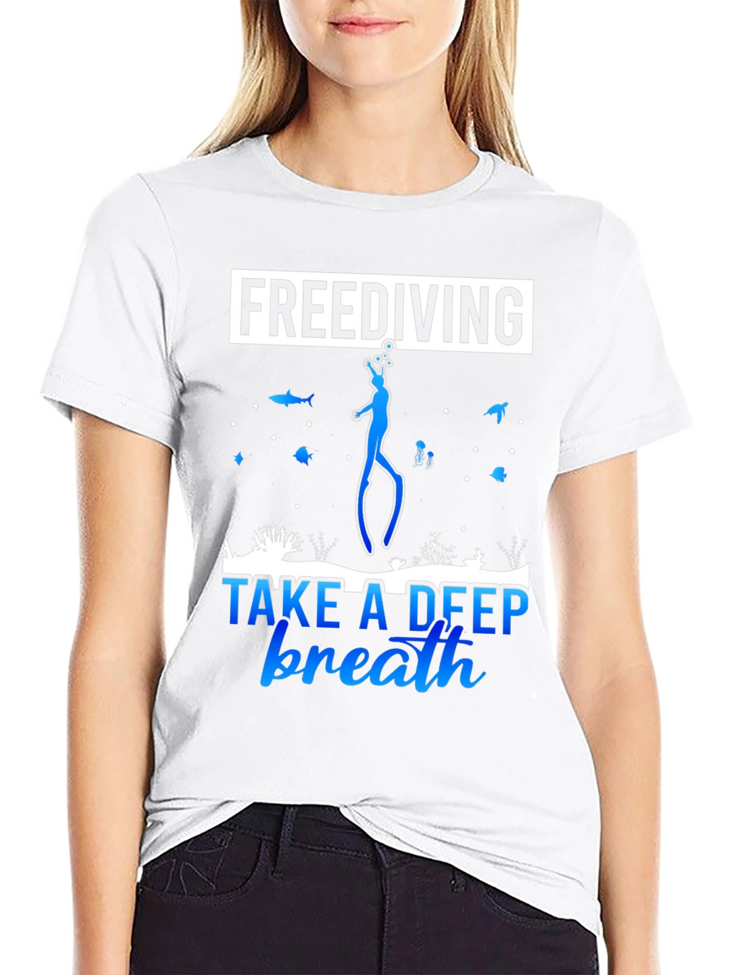 Freediving Take a Deep Breath Black T-Shirt