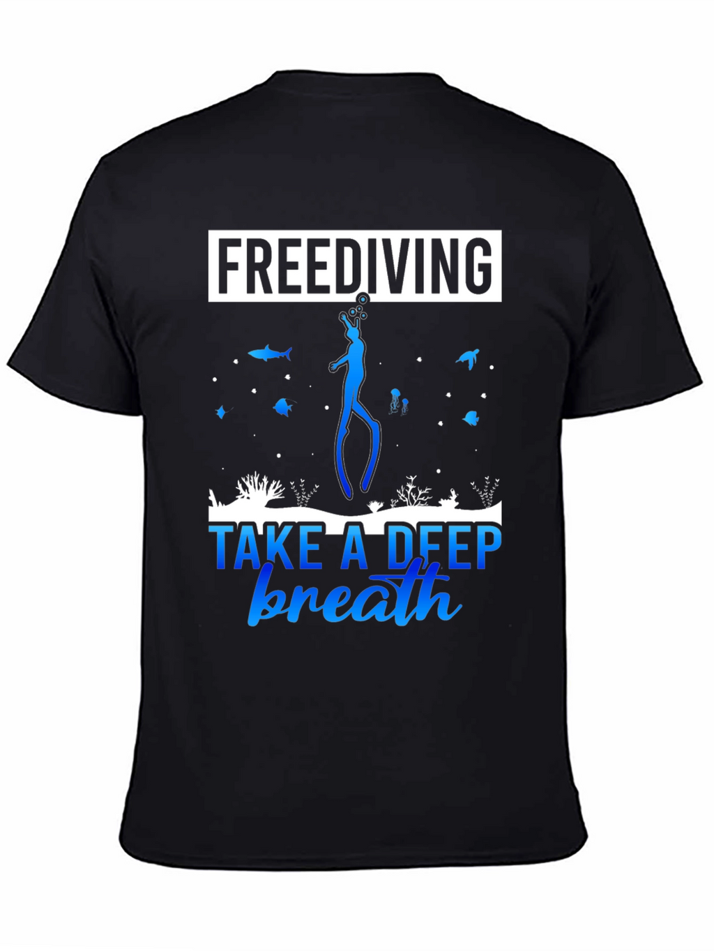 Freediving Take a Deep Breath Black T-Shirt