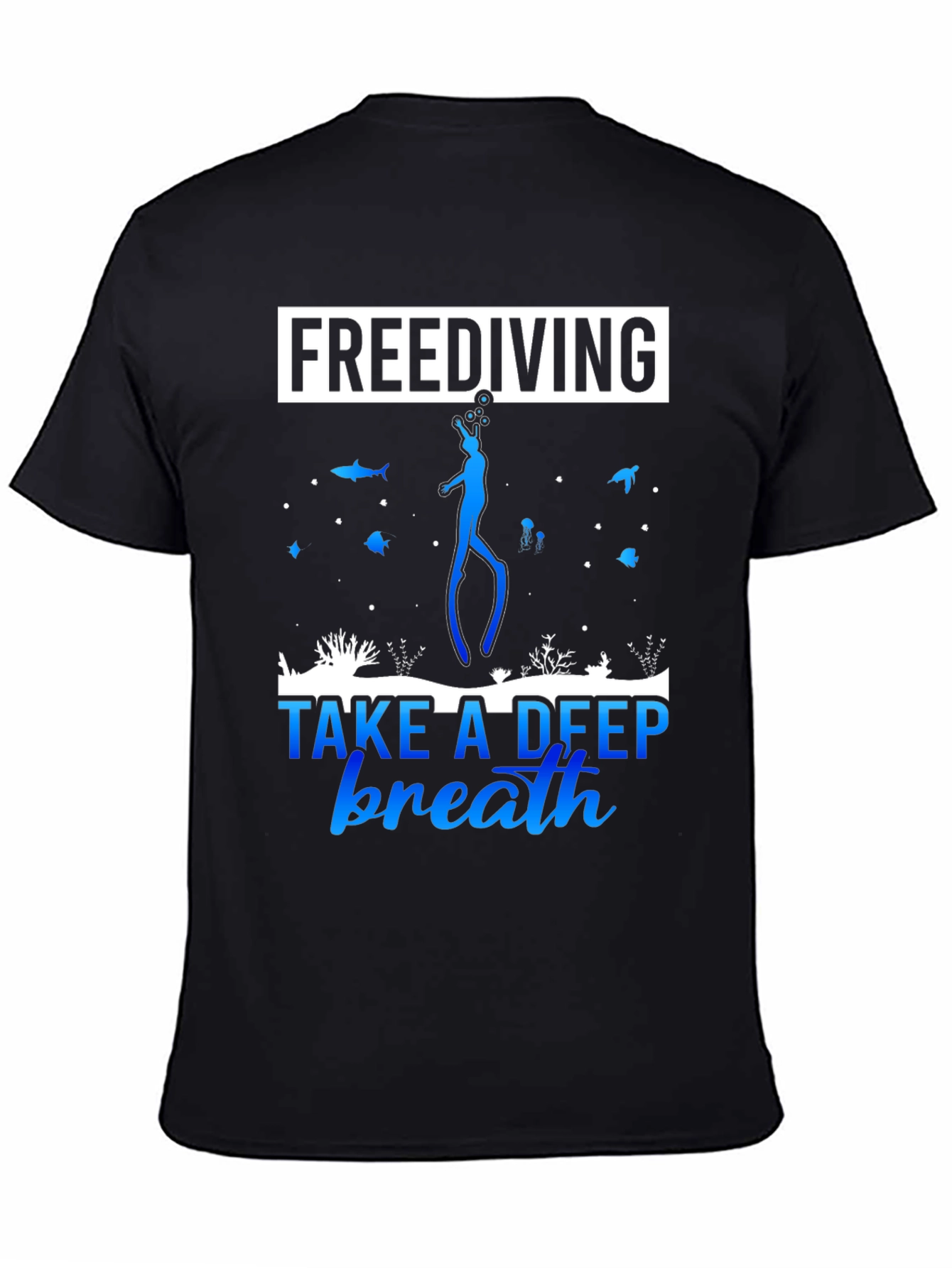 Freediving Take a Deep Breath Black T-Shirt