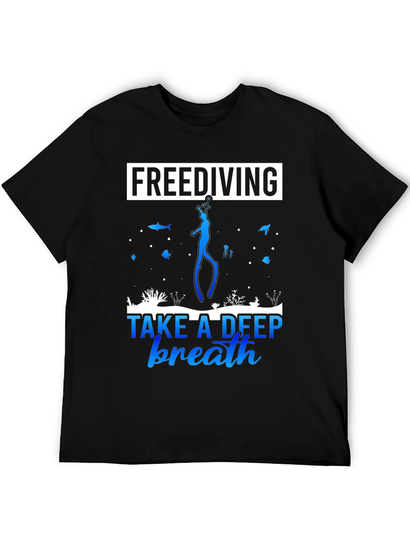 Freediving Take a Deep Breath Black T-Shirt